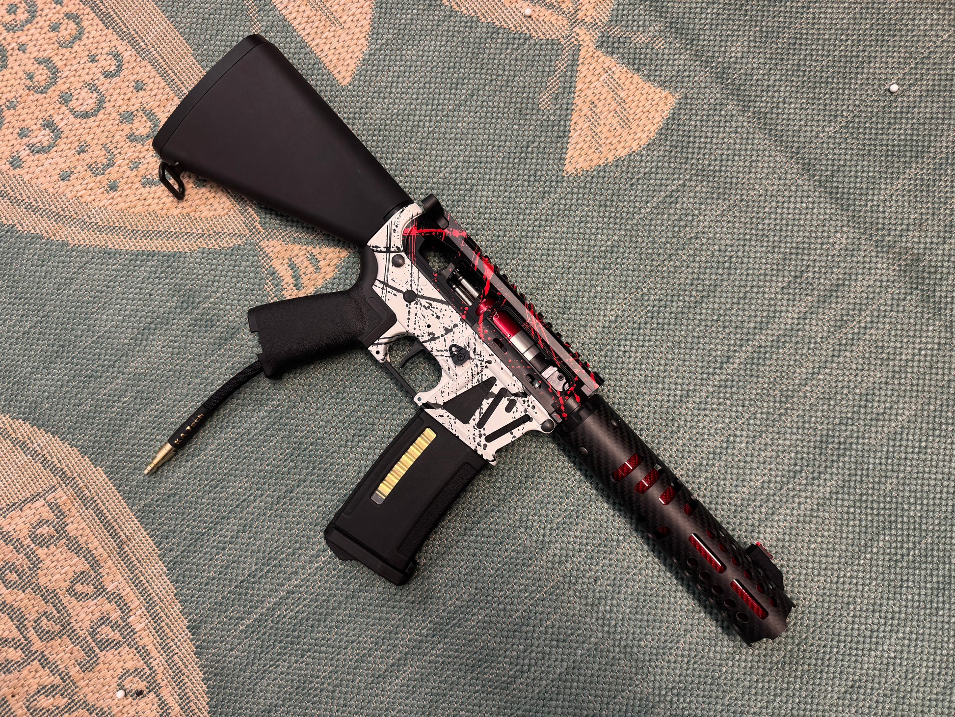 KA Tech MAC Airtac Polarstars F2 AR8 HPA M4 Stuby Type 4 Skeletonized Cerakote Splatter