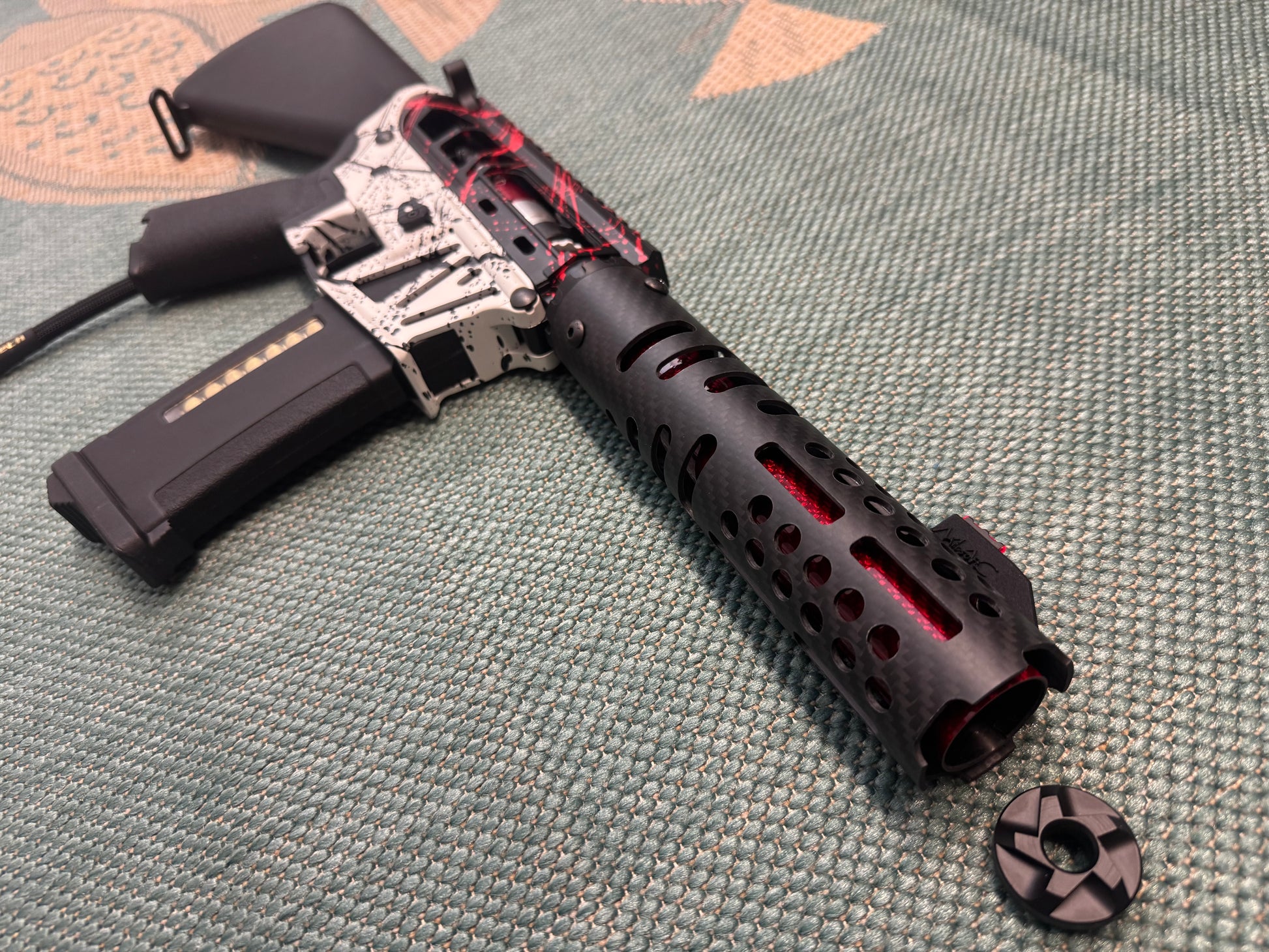 KA Tech MAC Airtac Polarstars F2 AR8 HPA M4 Stuby Type 4 Skeletonized Cerakote Splatter