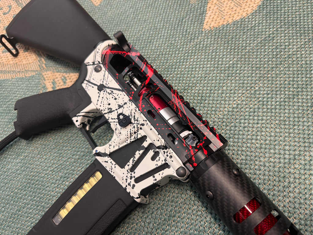 KA Tech MAC Airtac Polarstars F2 AR8 HPA M4 Stuby Type 4 Skeletonized Cerakote Splatter