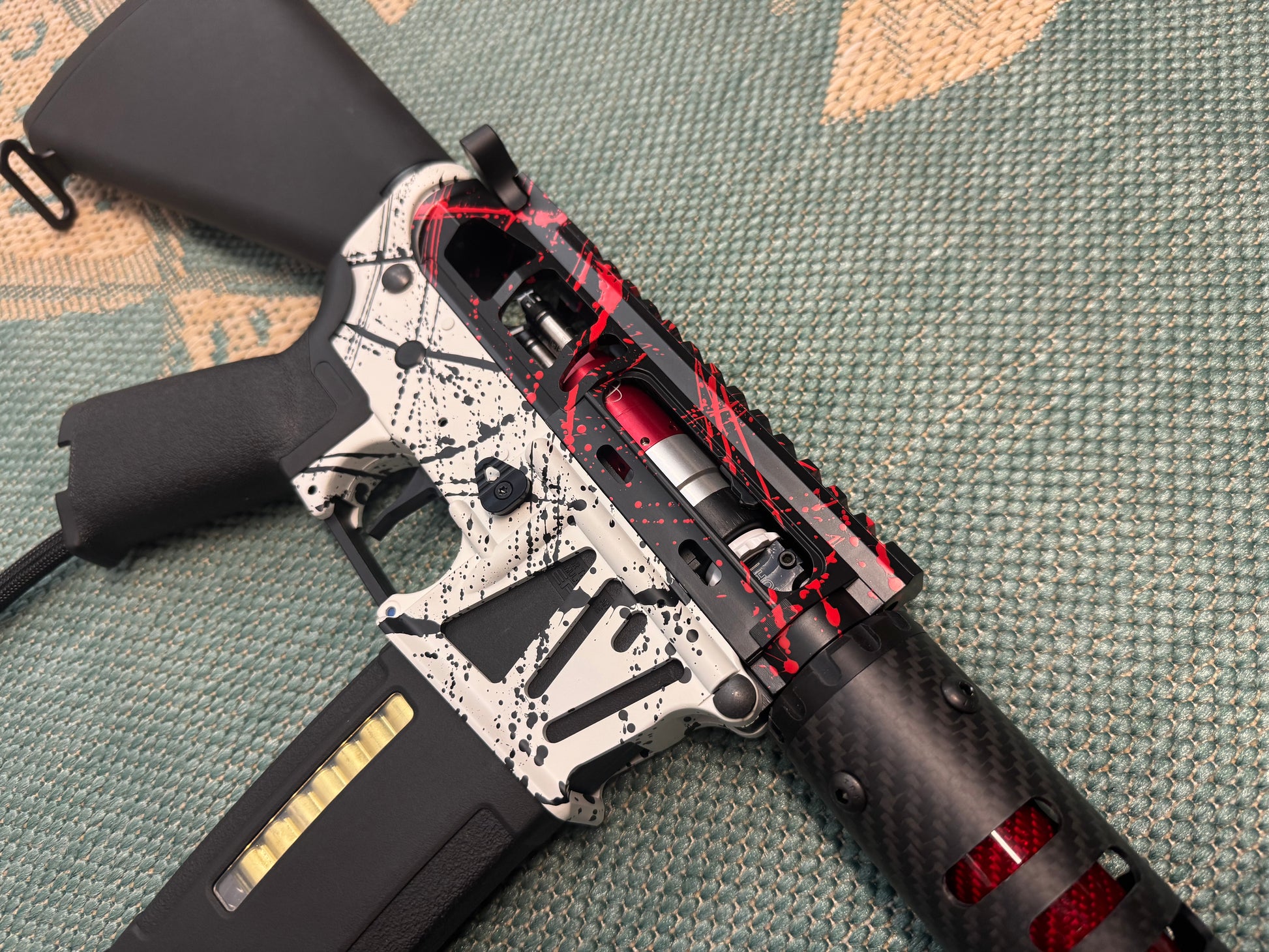 KA Tech MAC Airtac Polarstars F2 AR8 HPA M4 Stuby Type 4 Skeletonized Cerakote Splatter