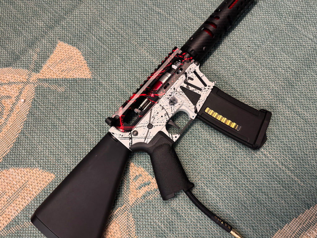 KA Tech MAC Airtac Polarstars F2 AR8 HPA M4 Stuby Type 4 Skeletonized Cerakote Splatter