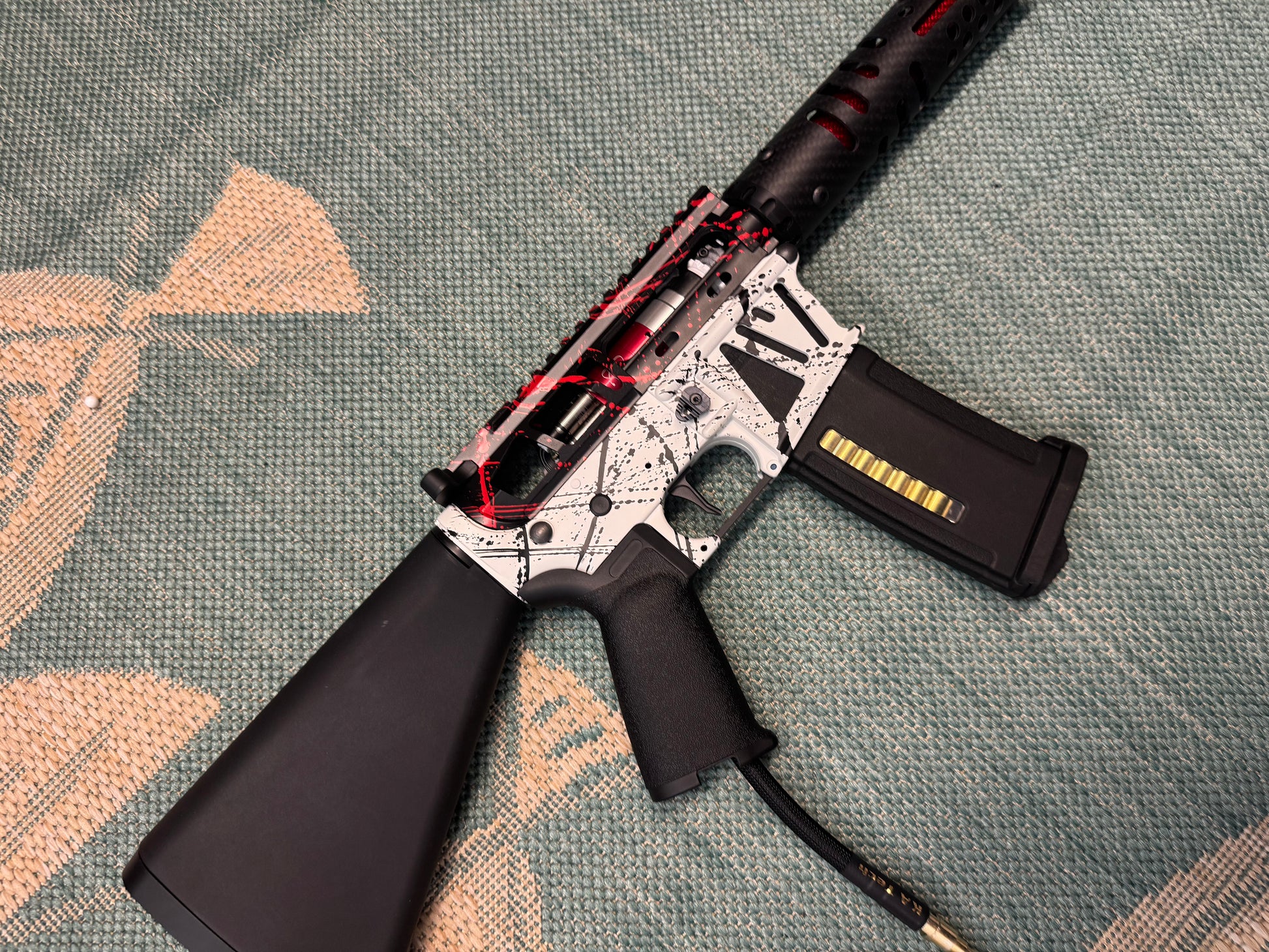 KA Tech MAC Airtac Polarstars F2 AR8 HPA M4 Stuby Type 4 Skeletonized Cerakote Splatter
