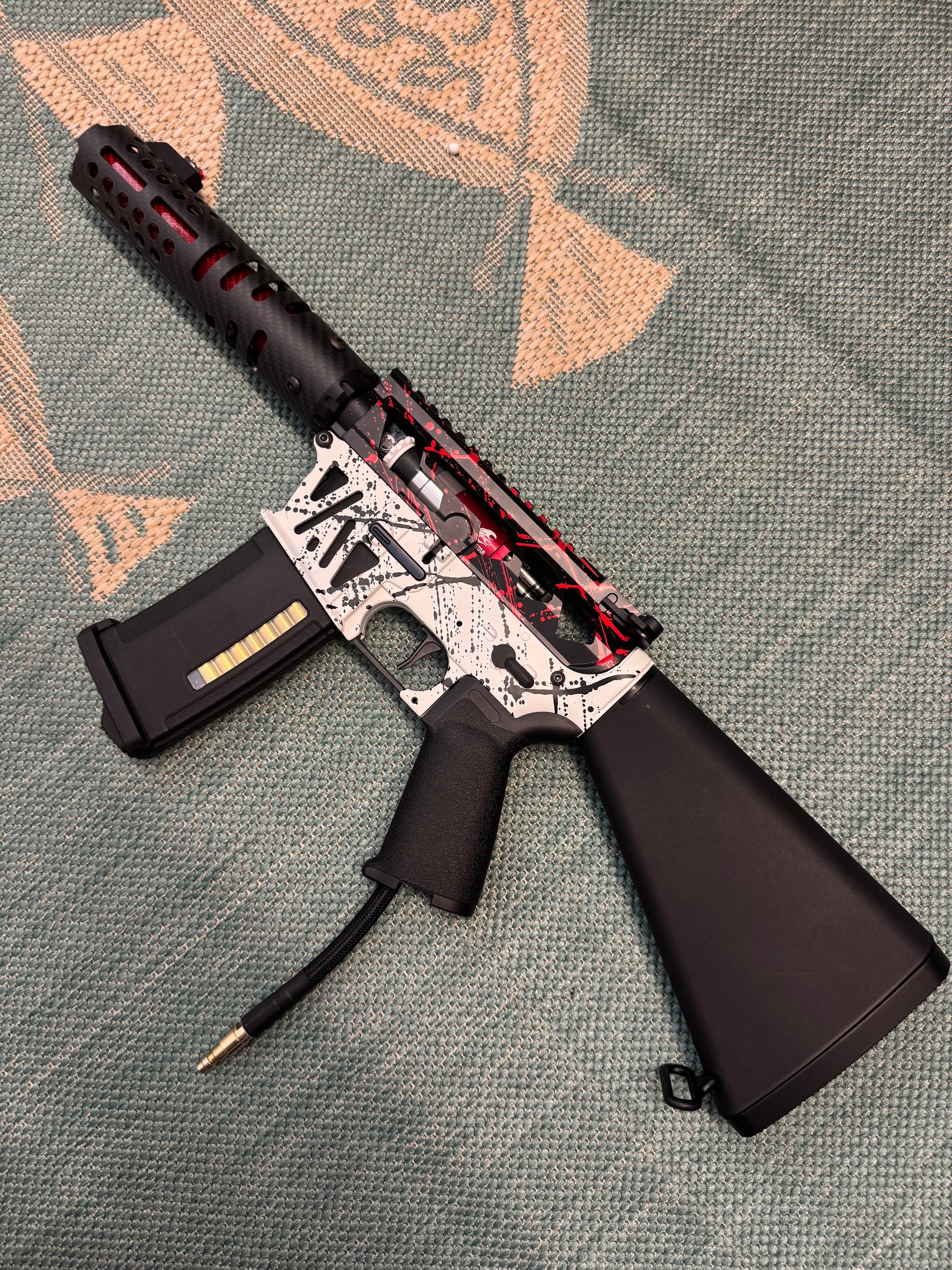 KA Tech MAC Airtac Polarstars F2 AR8 HPA M4 Stuby Type 4 Skeletonized Cerakote Splatter