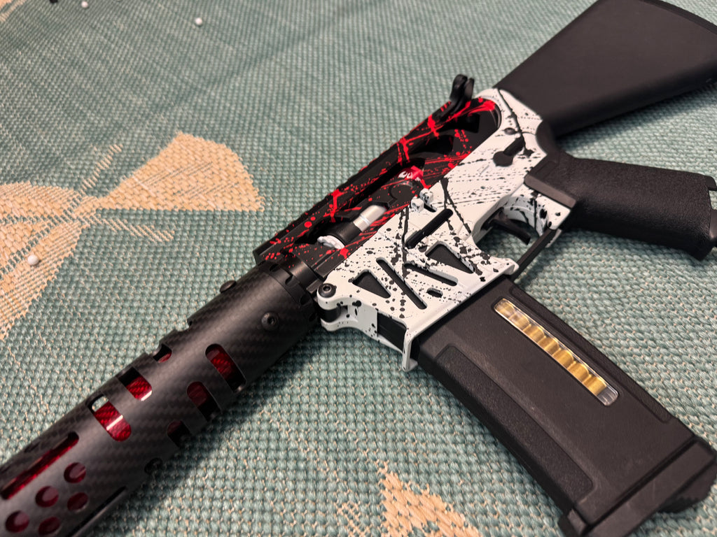 KA Tech MAC Airtac Polarstars F2 AR8 HPA M4 Stuby Type 4 Skeletonized Cerakote Splatter