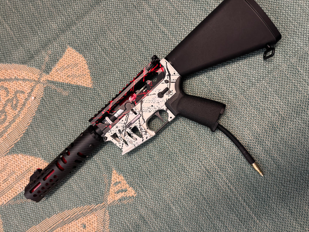 KA Tech MAC Airtac Polarstars F2 AR8 HPA M4 Stuby Type 4 Skeletonized Cerakote Splatter