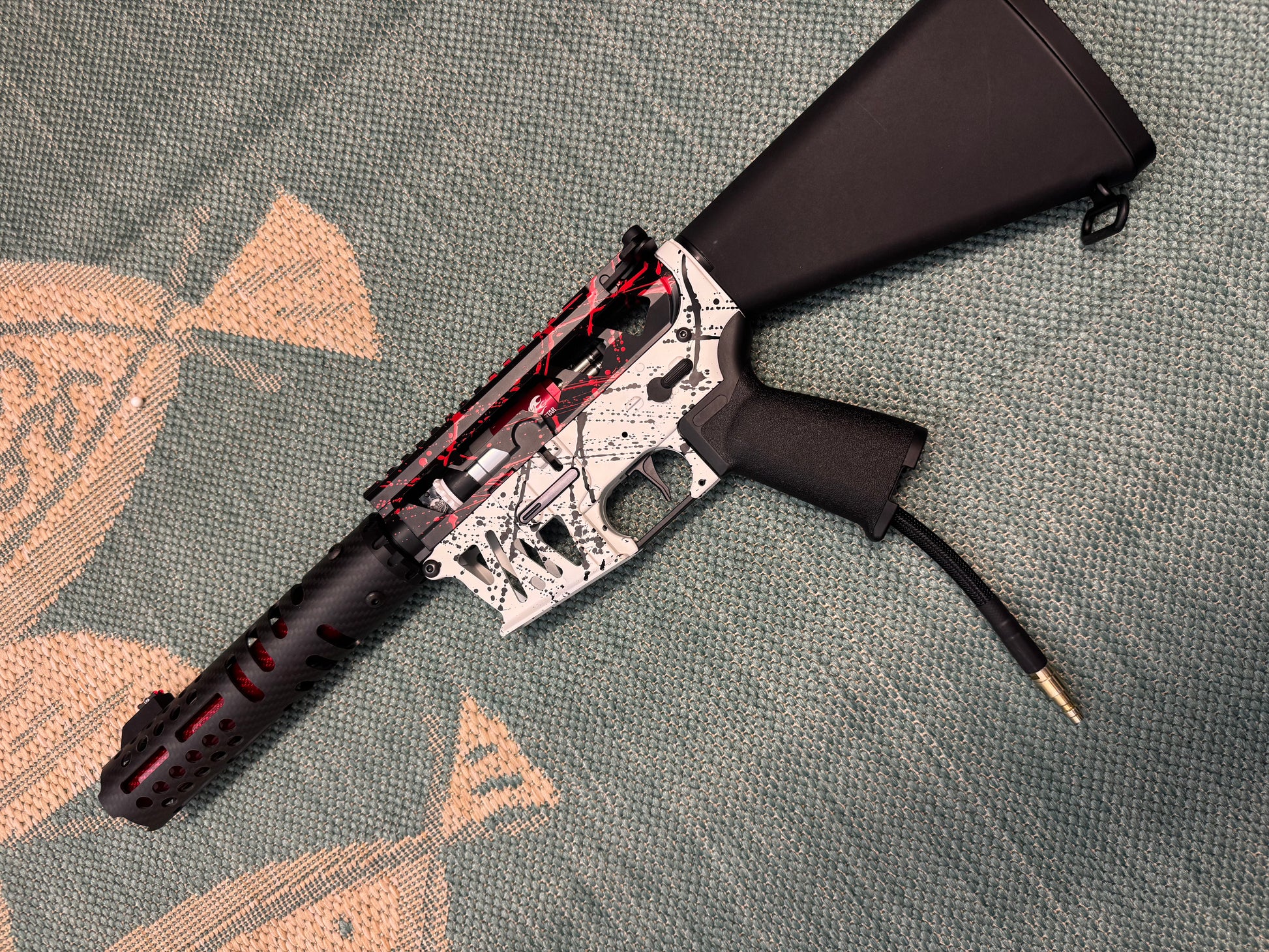 KA Tech MAC Airtac Polarstars F2 AR8 HPA M4 Stuby Type 4 Skeletonized Cerakote Splatter