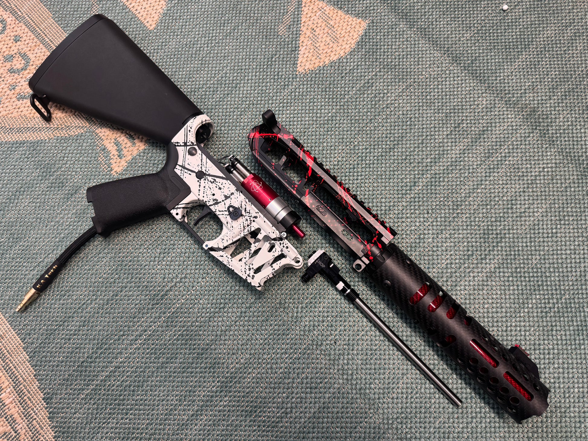 KA Tech MAC Airtac Polarstars F2 AR8 HPA M4 Stuby Type 4 Skeletonized Cerakote Splatter
