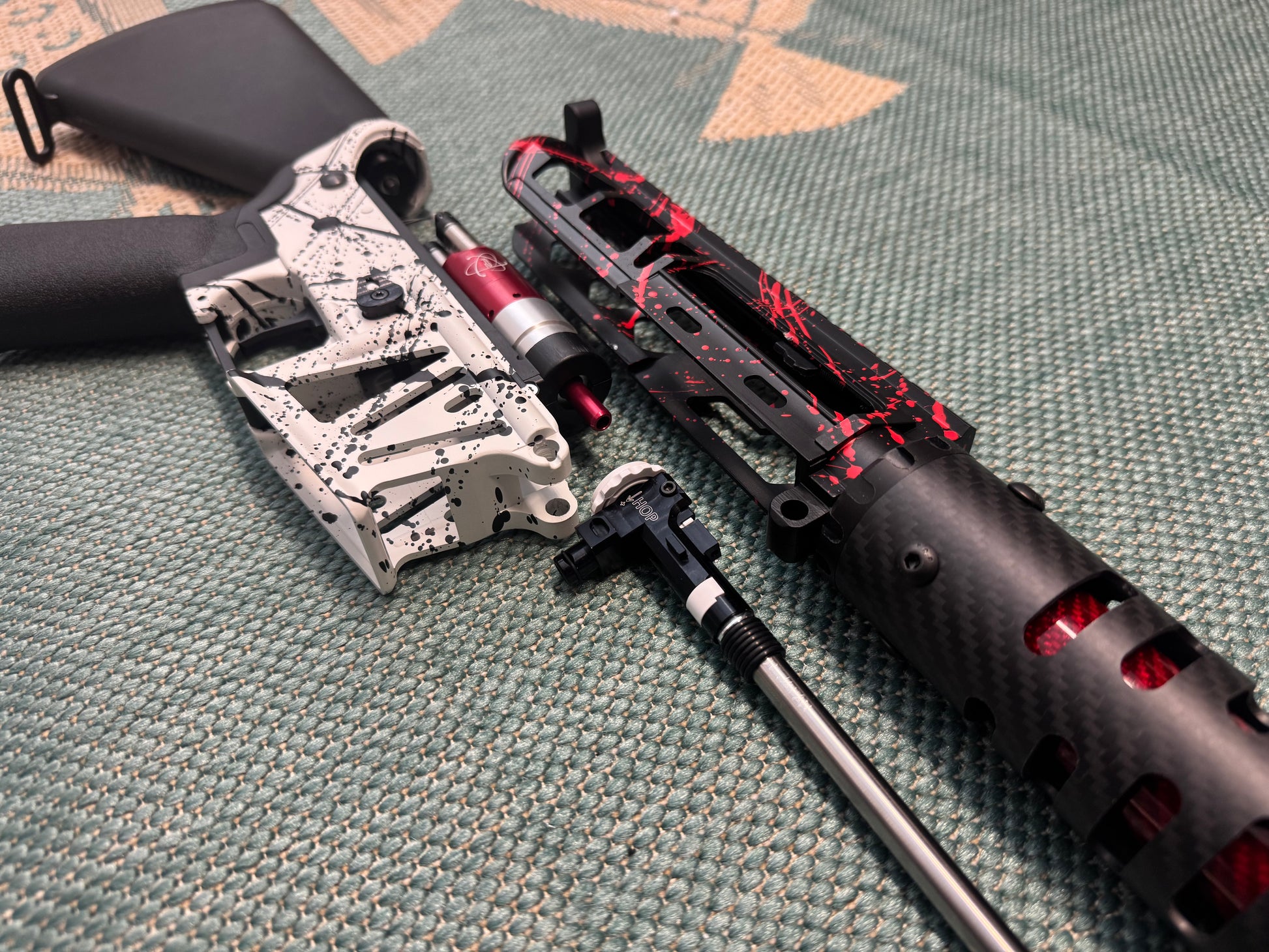 KA Tech MAC Airtac Polarstars F2 AR8 HPA M4 Stuby Type 4 Skeletonized Cerakote Splatter