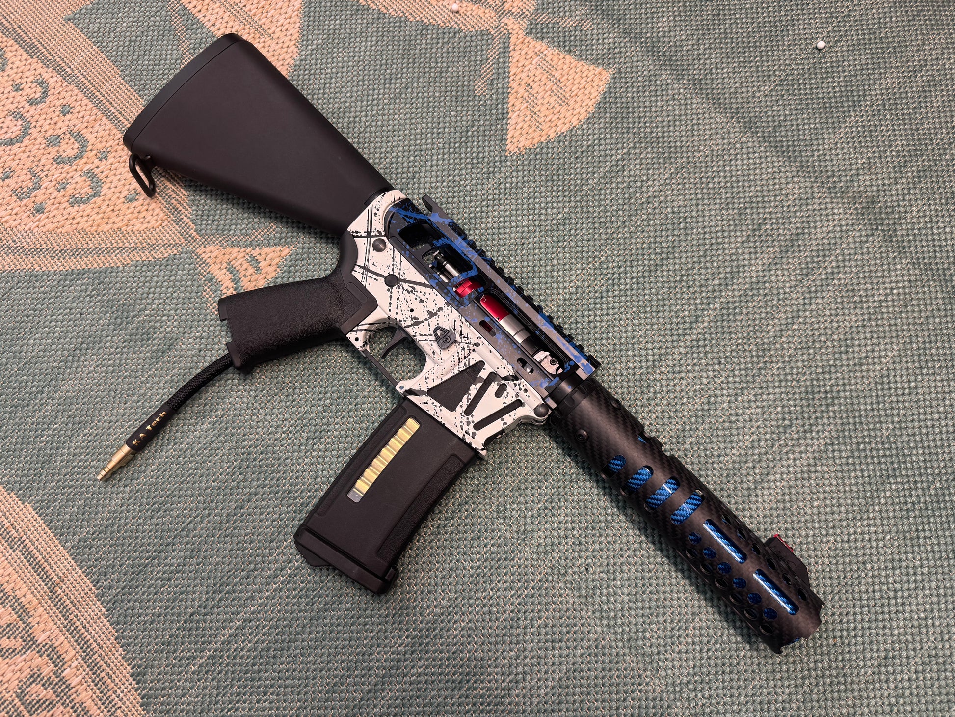 KA Tech MAC Airtac Polarstars F2 AR8 HPA M4 Stuby Type 4 Skeletonized Cerakote Splatter