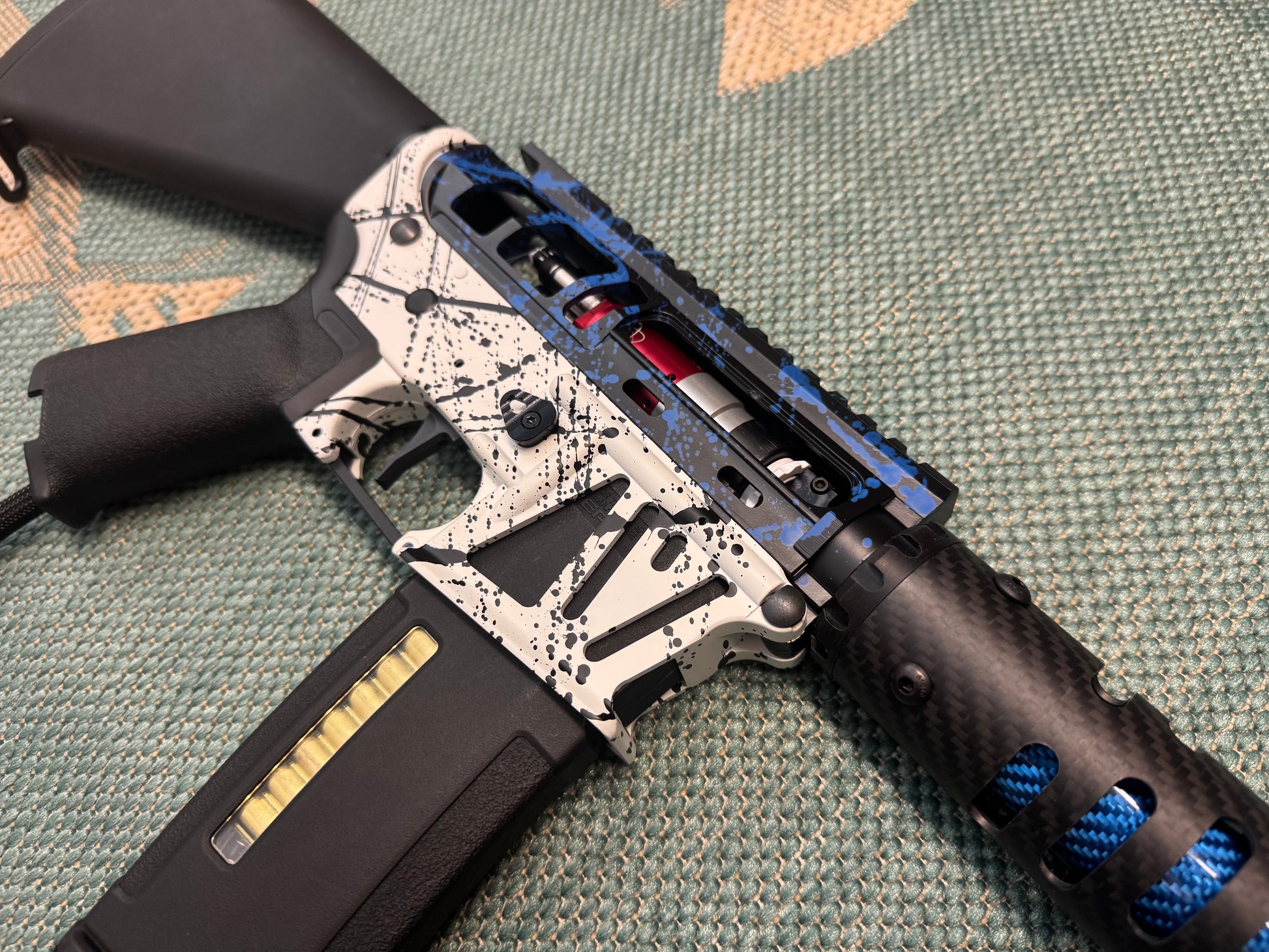 KA Tech MAC Airtac Polarstars F2 AR8 HPA M4 Stuby Type 4 Skeletonized Cerakote Splatter