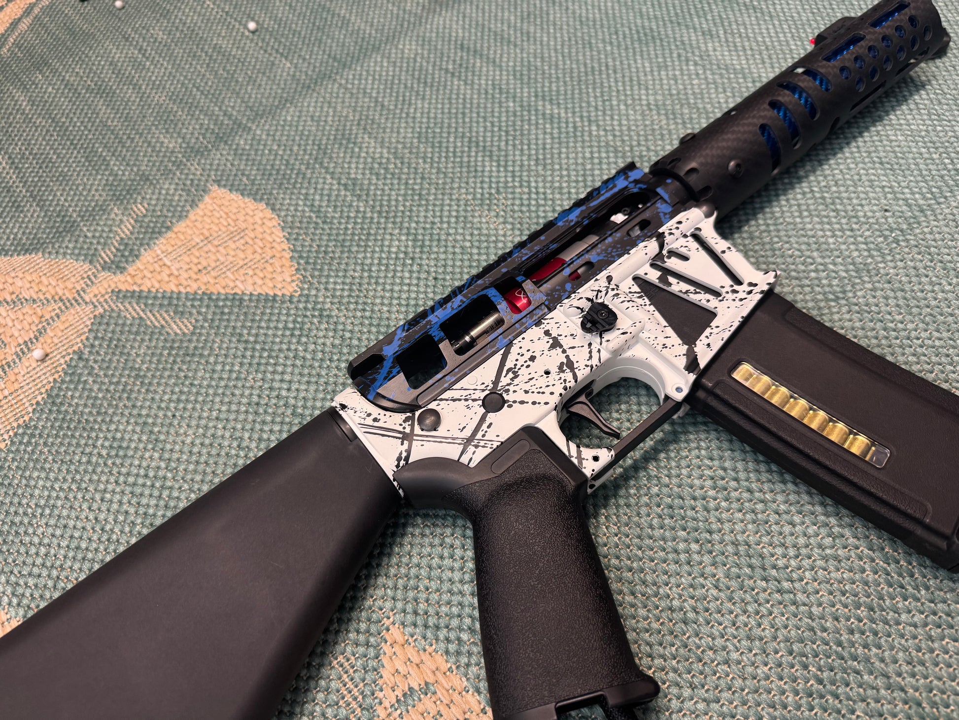 KA Tech MAC Airtac Polarstars F2 AR8 HPA M4 Stuby Type 4 Skeletonized Cerakote Splatter