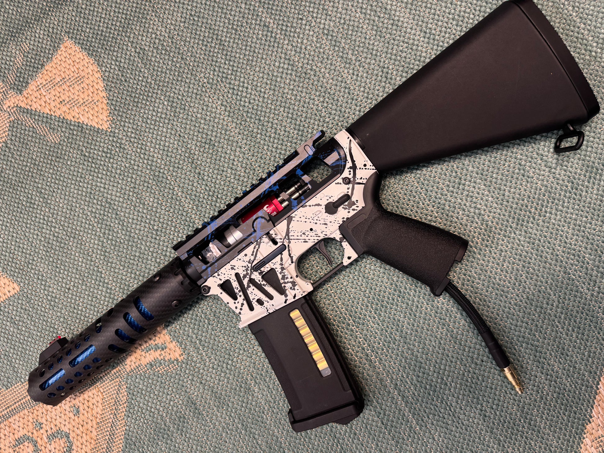KA Tech MAC Airtac Polarstars F2 AR8 HPA M4 Stuby Type 4 Skeletonized Cerakote Splatter