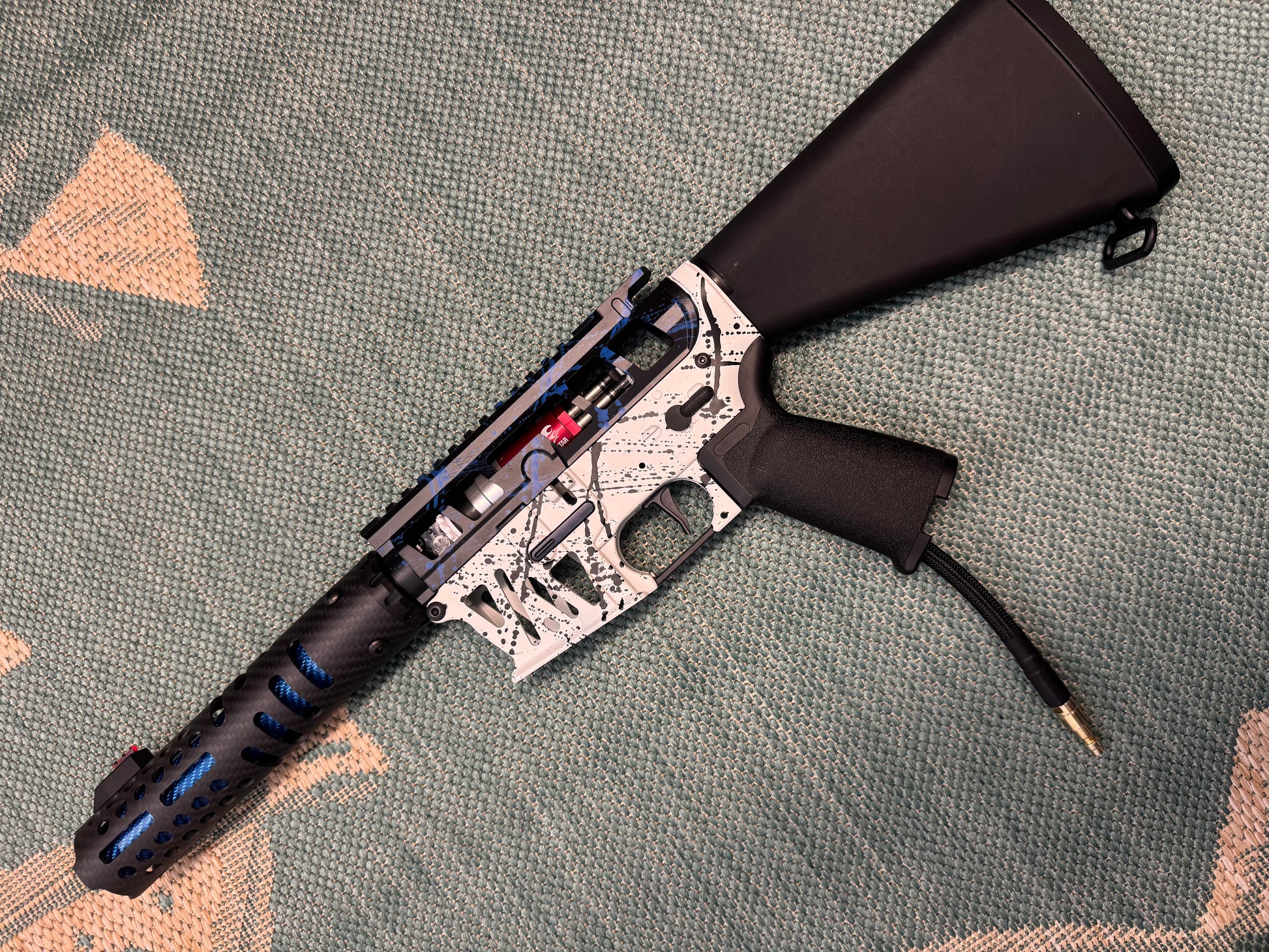 KA Tech MAC Airtac Polarstars F2 AR8 HPA M4 Stuby Type 4 Skeletonized Cerakote Splatter