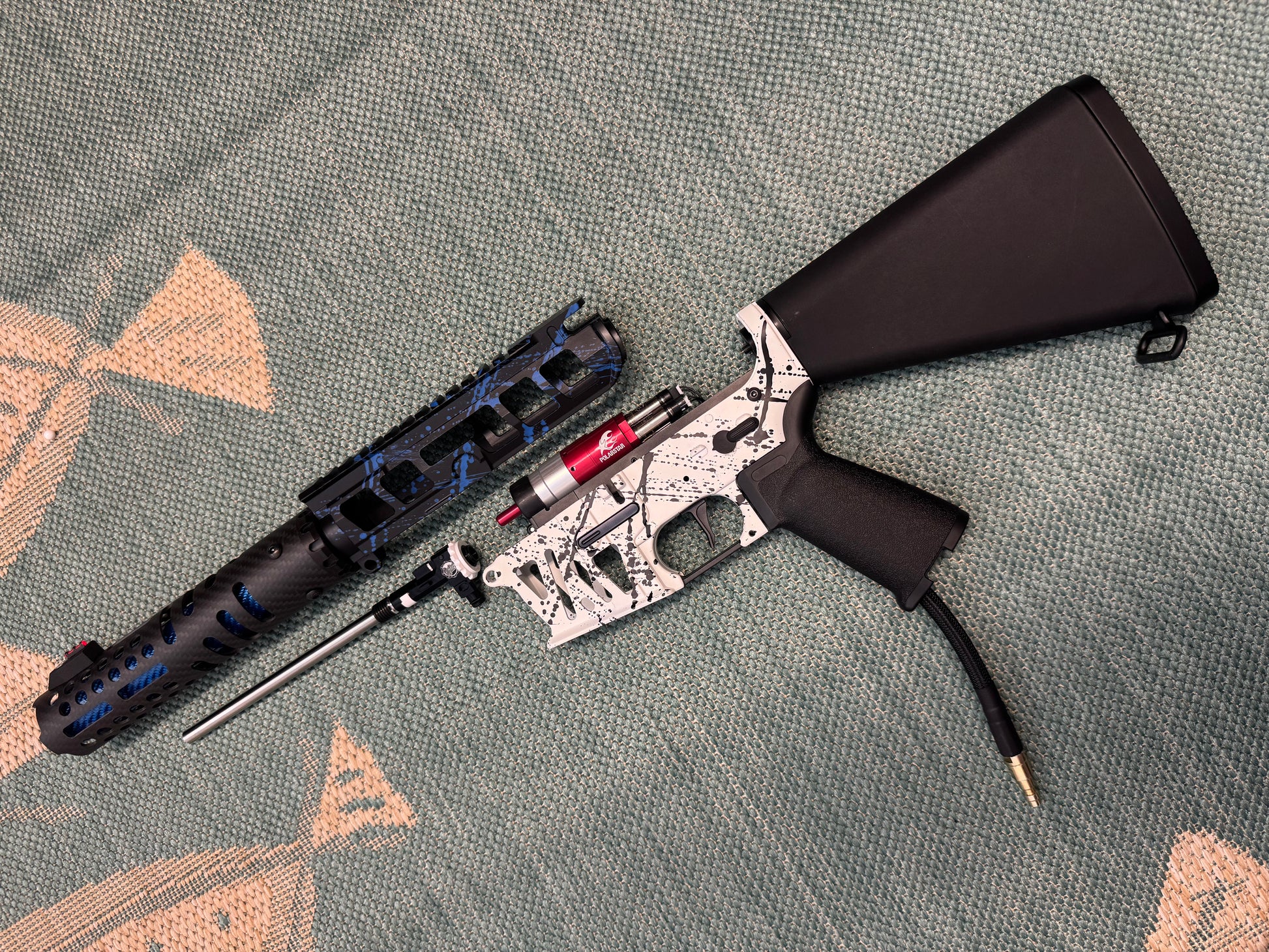 KA Tech MAC Airtac Polarstars F2 AR8 HPA M4 Stuby Type 4 Skeletonized Cerakote Splatter
