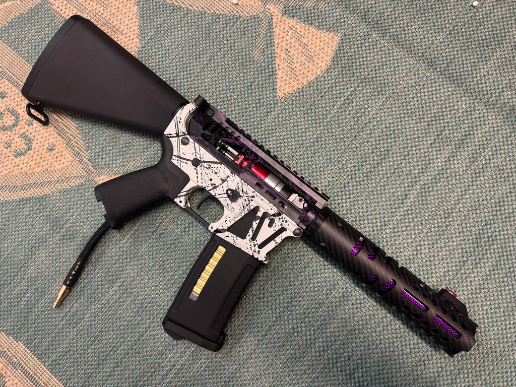 KA Tech MAC Airtac Polarstars F2 AR8 HPA M4 Stuby Type 4 Skeletonized Cerakote Splatter