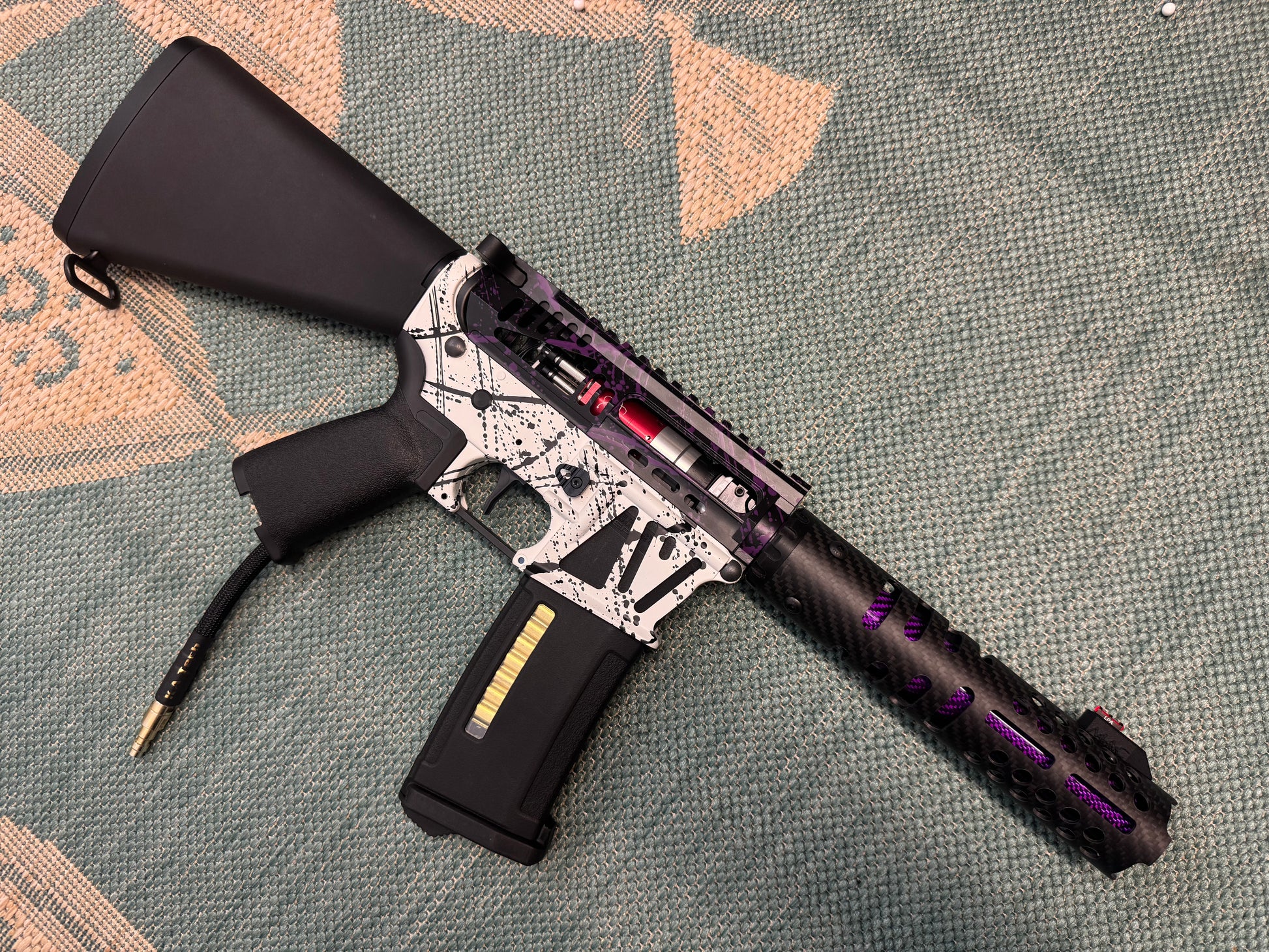 KA Tech MAC Airtac Polarstars F2 AR8 HPA M4 Stuby Type 4 Skeletonized Cerakote Splatter