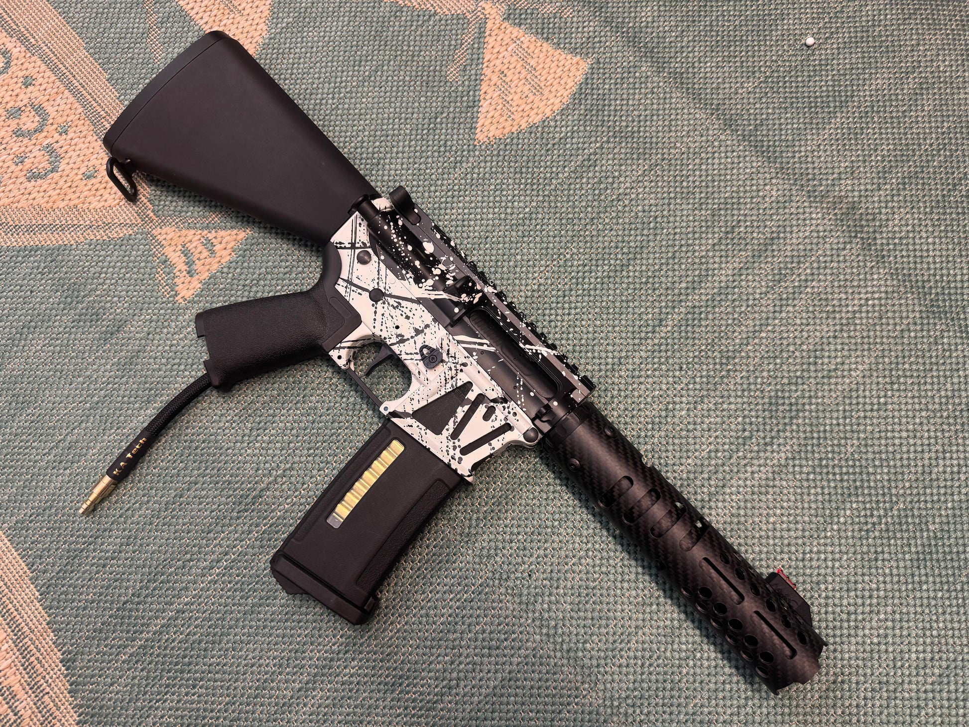 KA Tech MAC Airtac Polarstars F2 AR8 HPA M4 Stuby Type 4 Skeletonized Cerakote Splatter