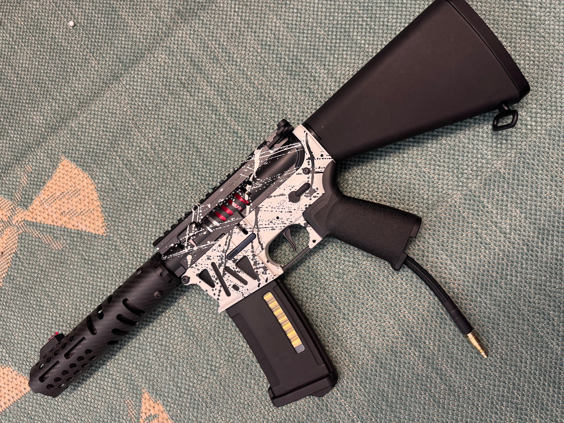 KA Tech MAC Airtac Polarstars F2 AR8 HPA M4 Stuby Type 4 Skeletonized Cerakote Splatter