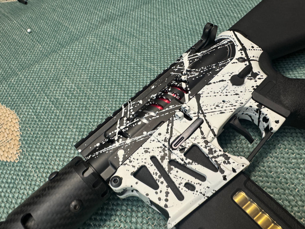 KA Tech MAC Airtac Polarstars F2 AR8 HPA M4 Stuby Type 4 Skeletonized Cerakote Splatter