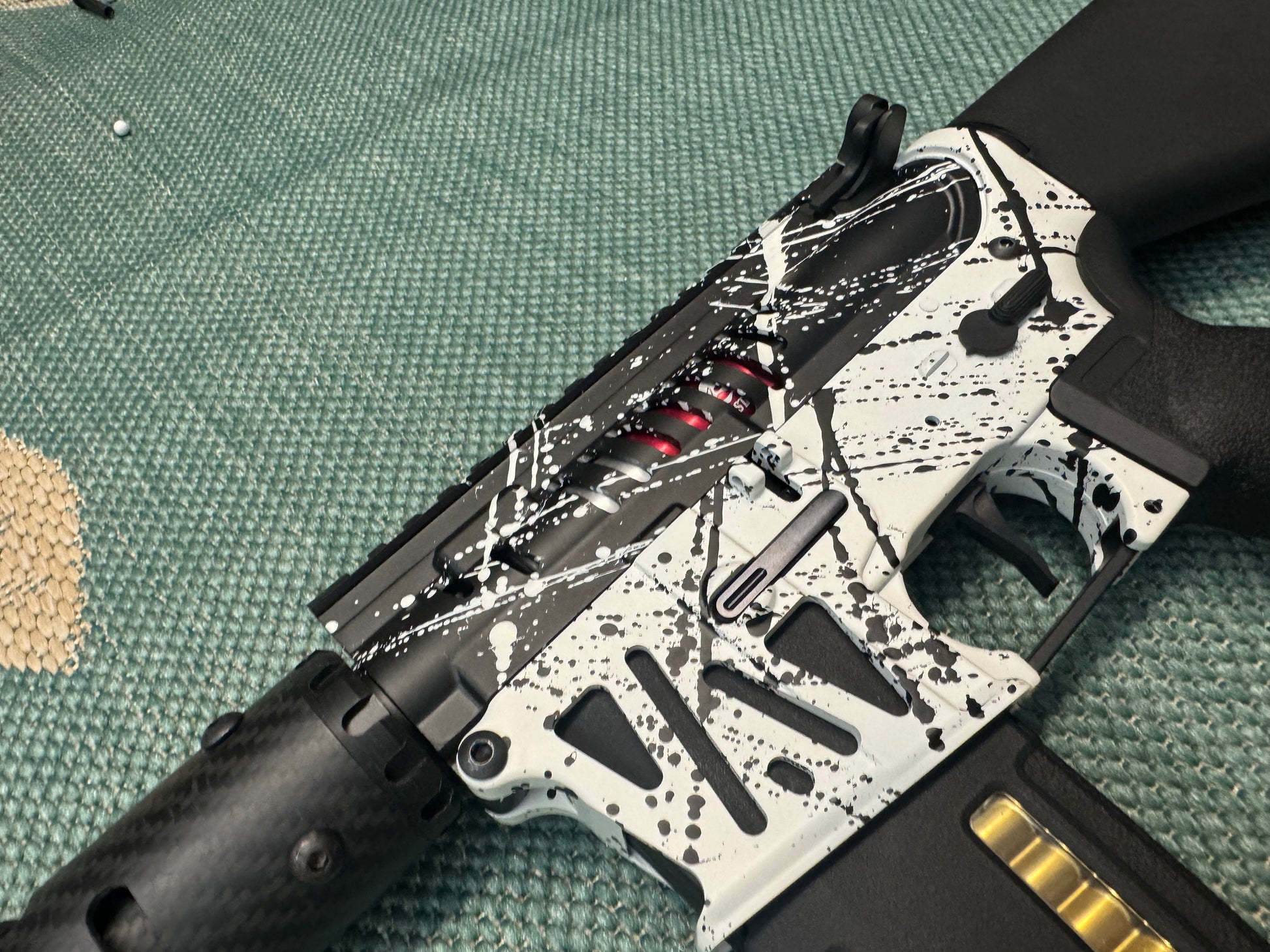 KA Tech MAC Airtac Polarstars F2 AR8 HPA M4 Stuby Type 4 Skeletonized Cerakote Splatter