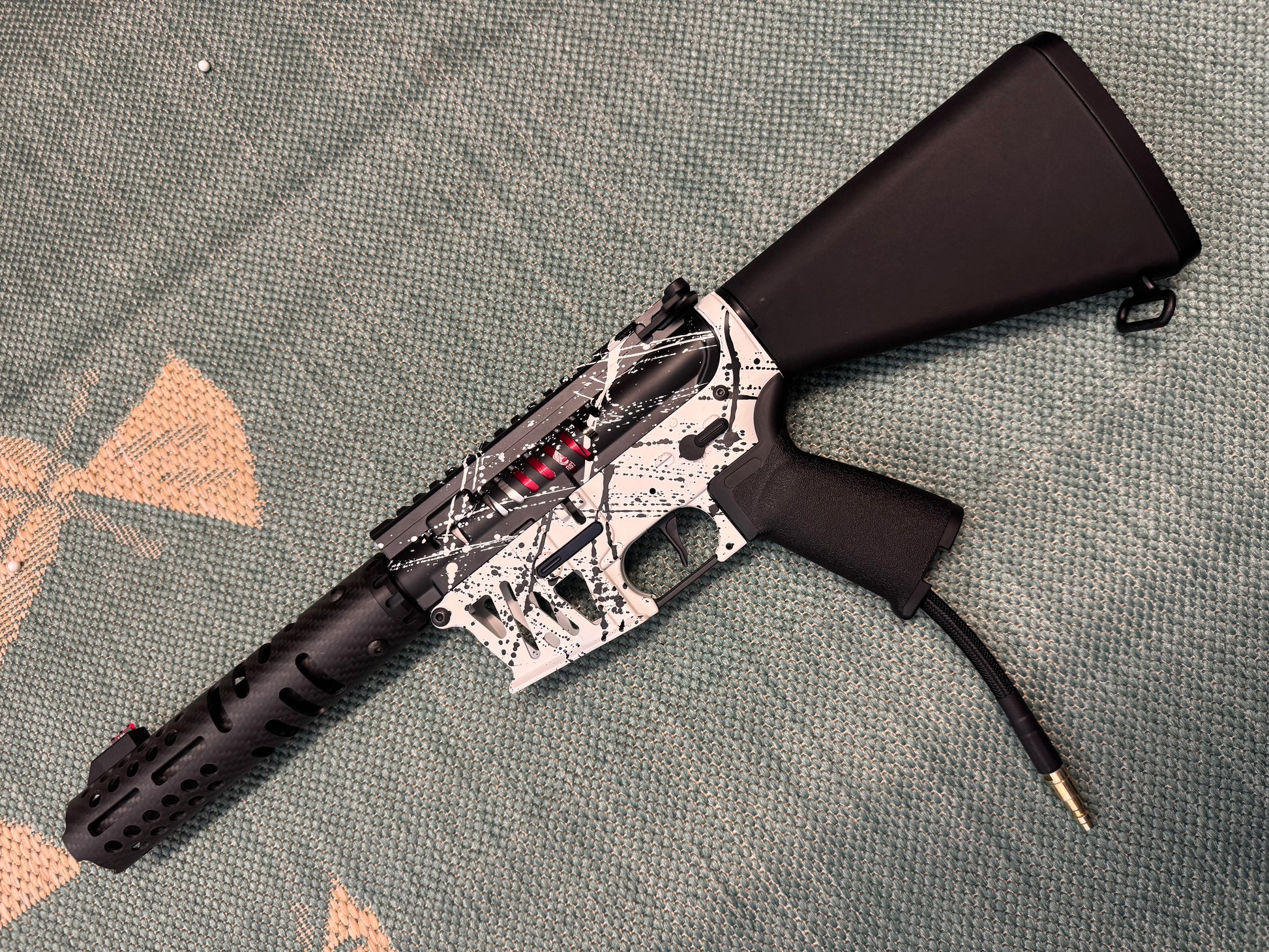 KA Tech MAC Airtac Polarstars F2 AR8 HPA M4 Stuby Type 4 Skeletonized Cerakote Splatter