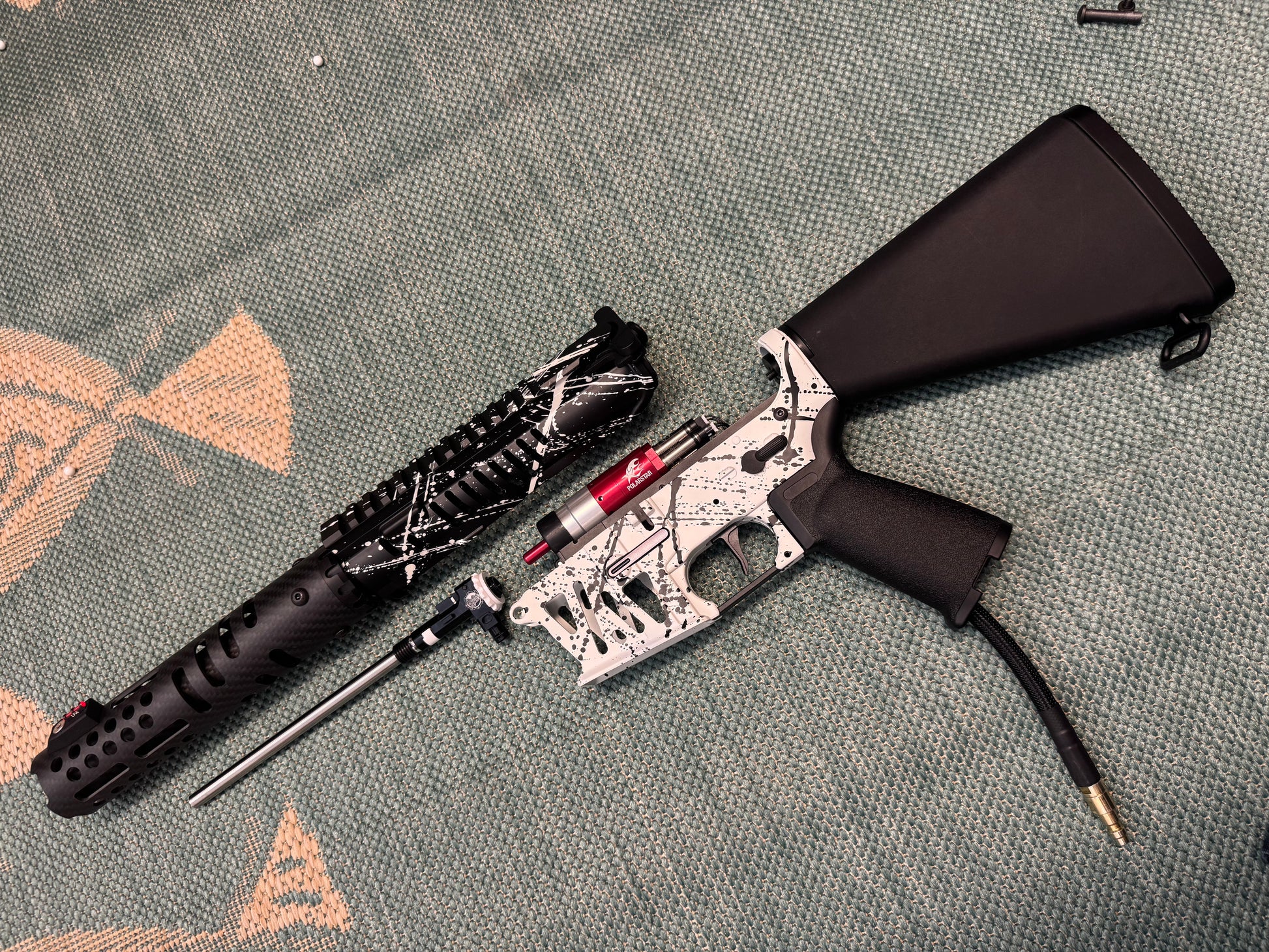 KA Tech MAC Airtac Polarstars F2 AR8 HPA M4 Stuby Type 4 Skeletonized Cerakote Splatter