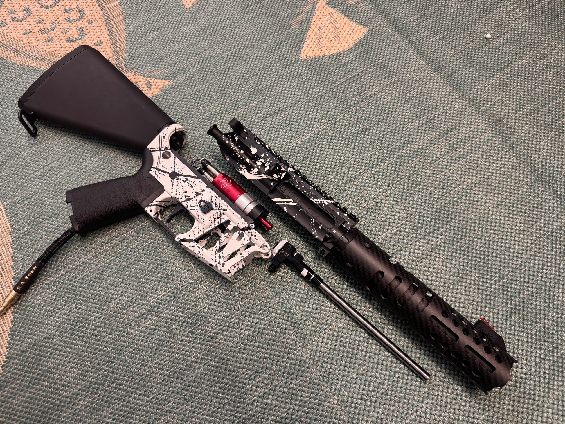 KA Tech MAC Airtac Polarstars F2 AR8 HPA M4 Stuby Type 4 Skeletonized Cerakote Splatter