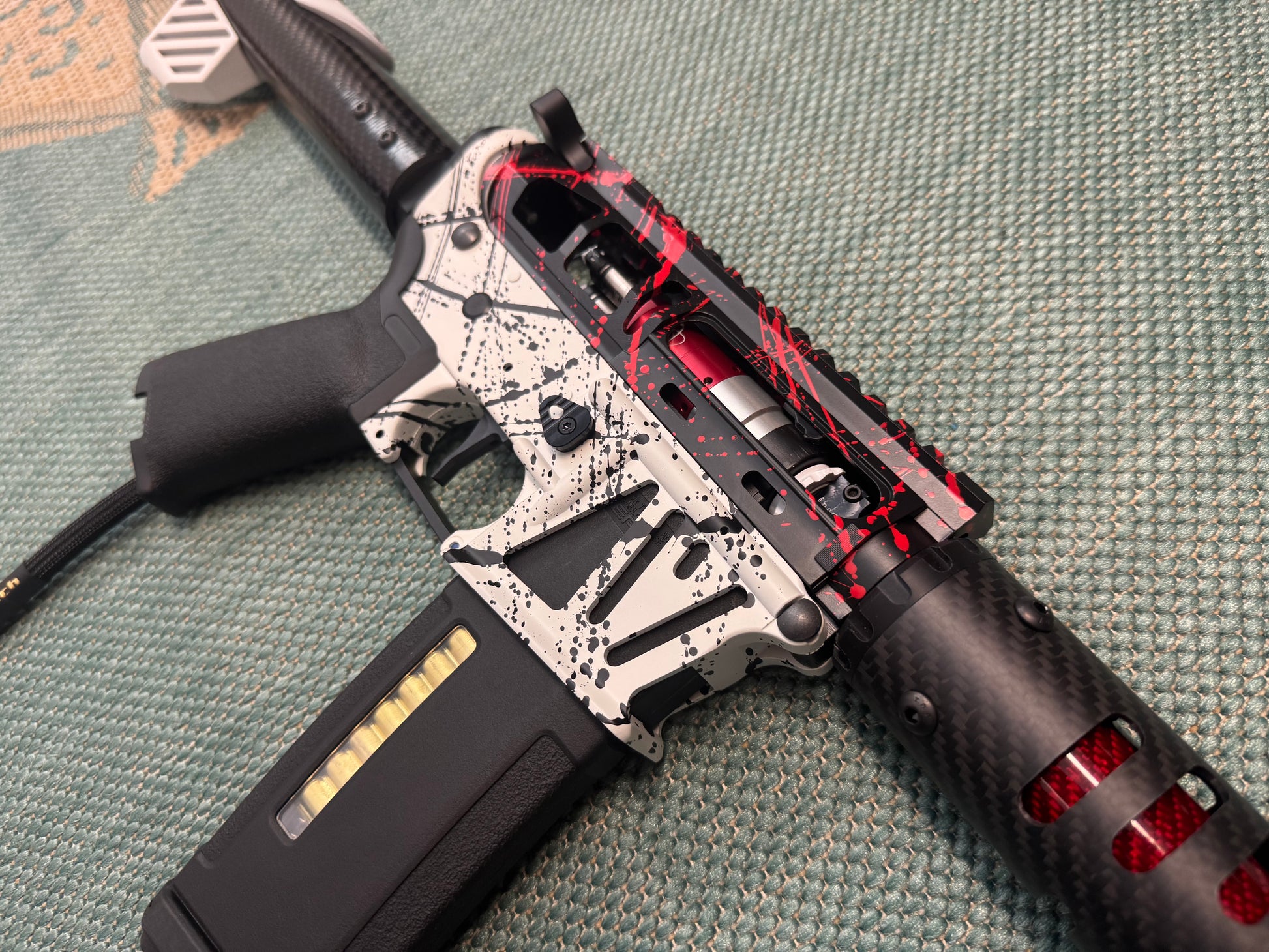 KA Tech MAC Polarstars F2 AR8 HPA M4 Carbon Type 4 Skeletonized Cerakote Splatter