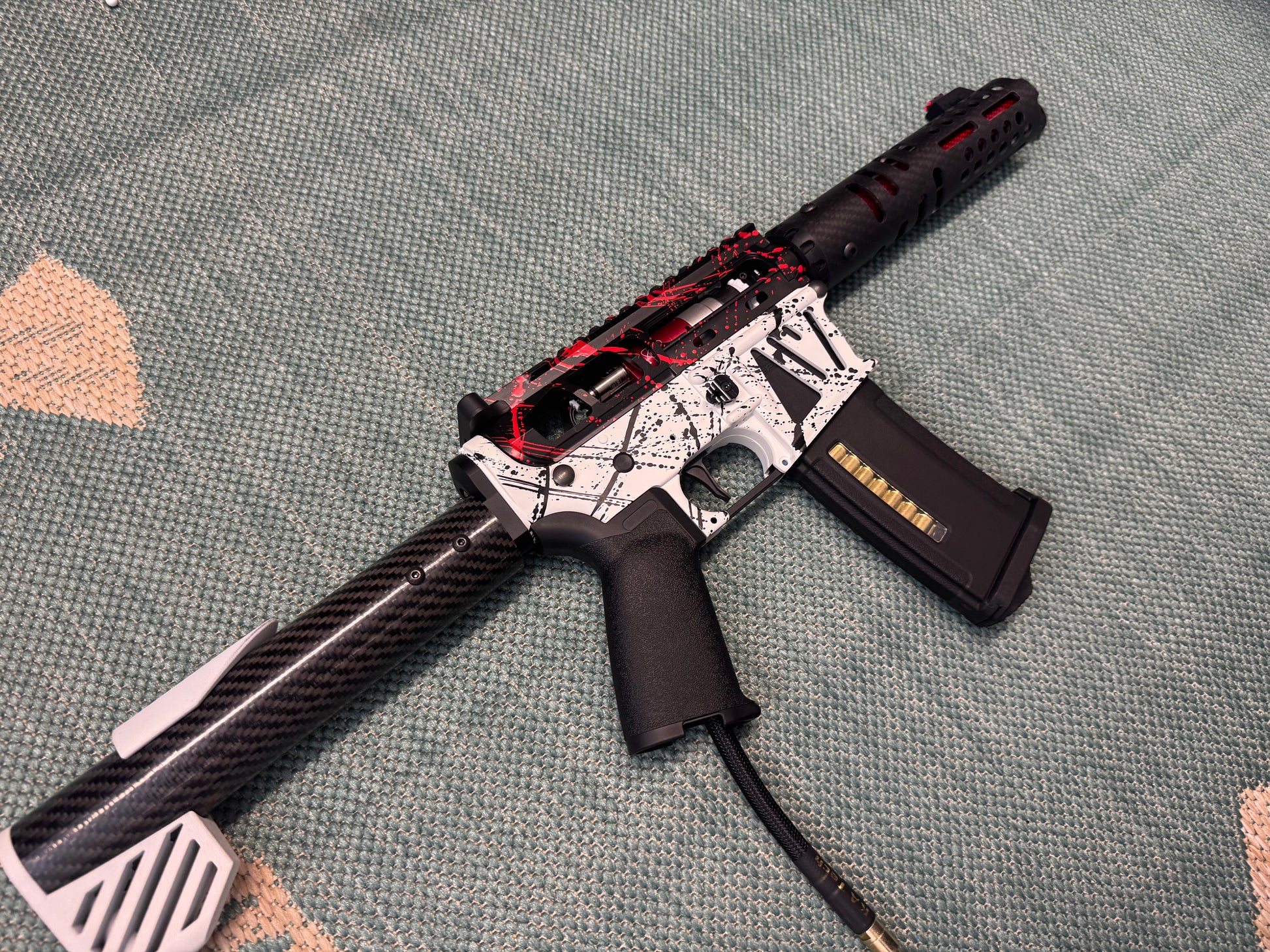 KA Tech MAC Polarstars F2 AR8 HPA M4 Carbon Type 4 Skeletonized Cerakote Splatter