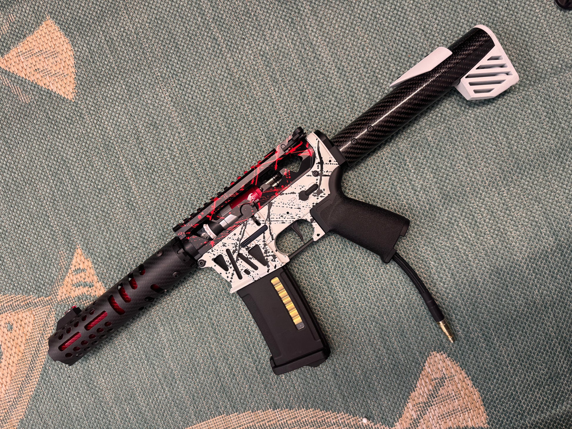 KA Tech MAC Polarstars F2 AR8 HPA M4 Carbon Type 4 Skeletonized Cerakote Splatter