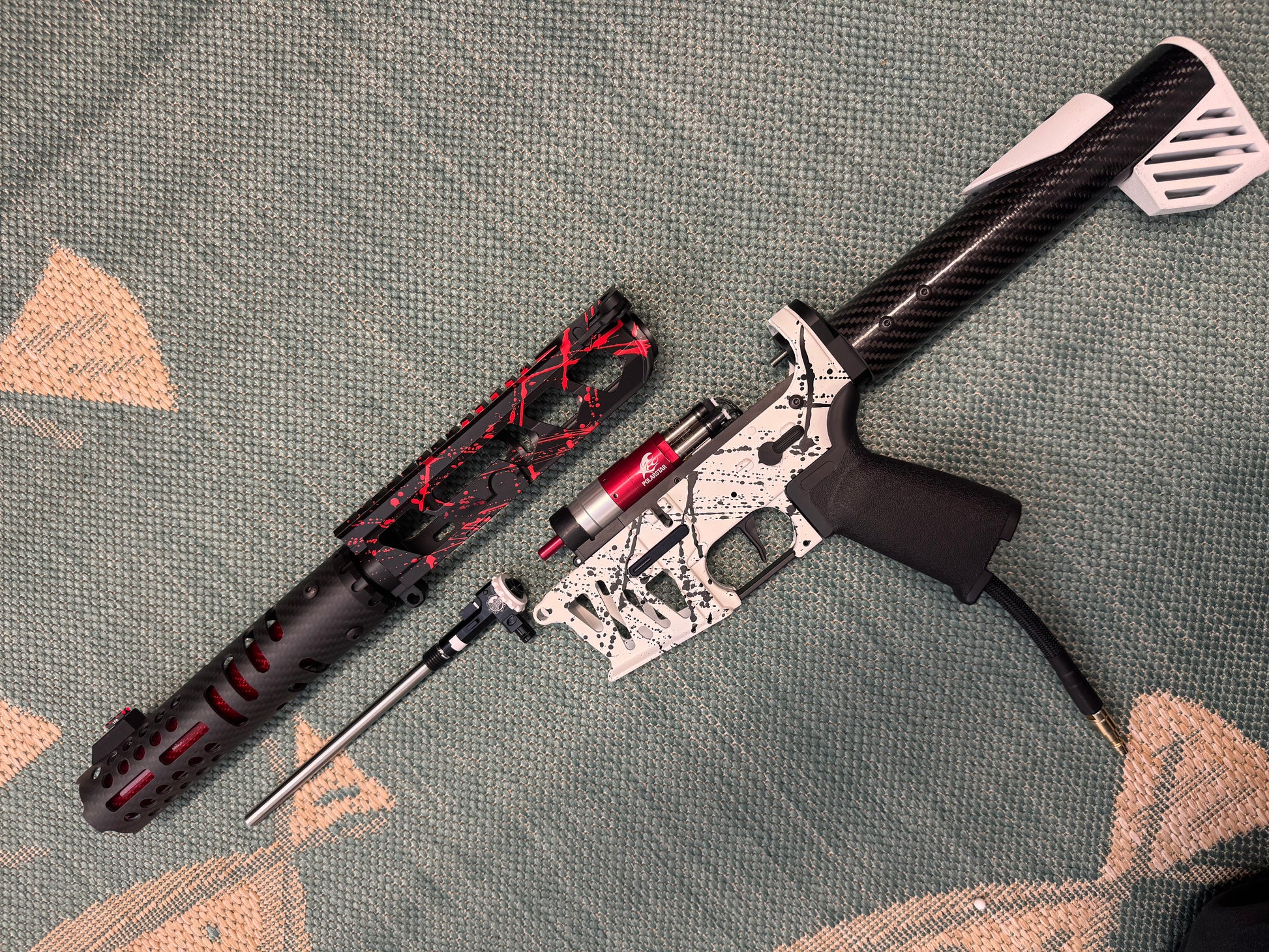 KA Tech MAC Polarstars F2 AR8 HPA M4 Carbon Type 4 Skeletonized Cerakote Splatter