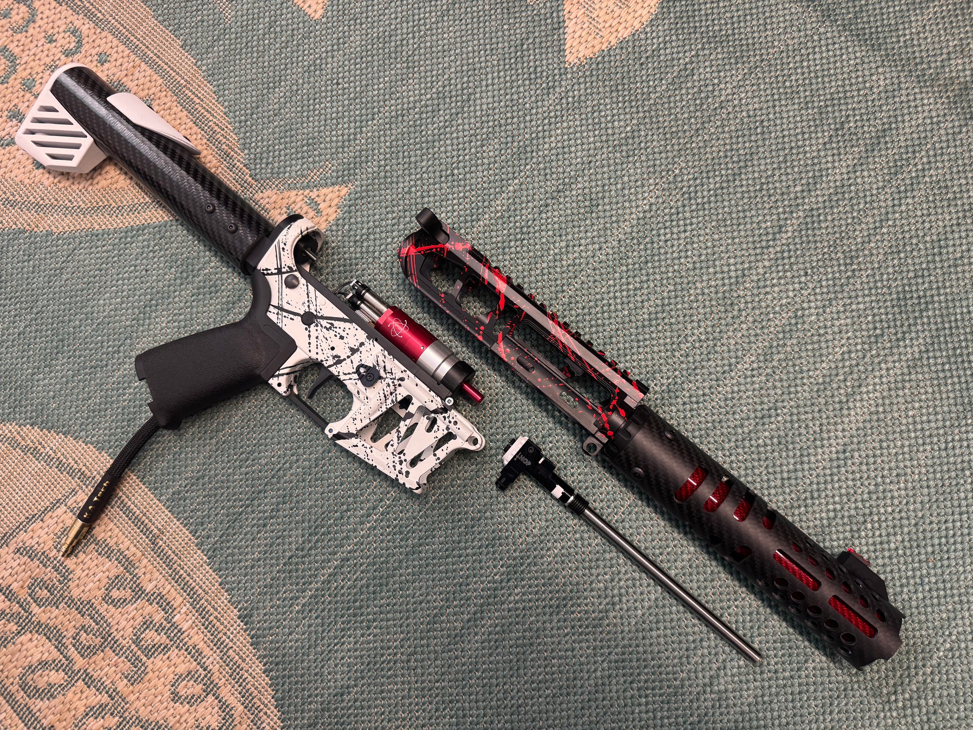 KA Tech MAC Polarstars F2 AR8 HPA M4 Carbon Type 4 Skeletonized Cerakote Splatter
