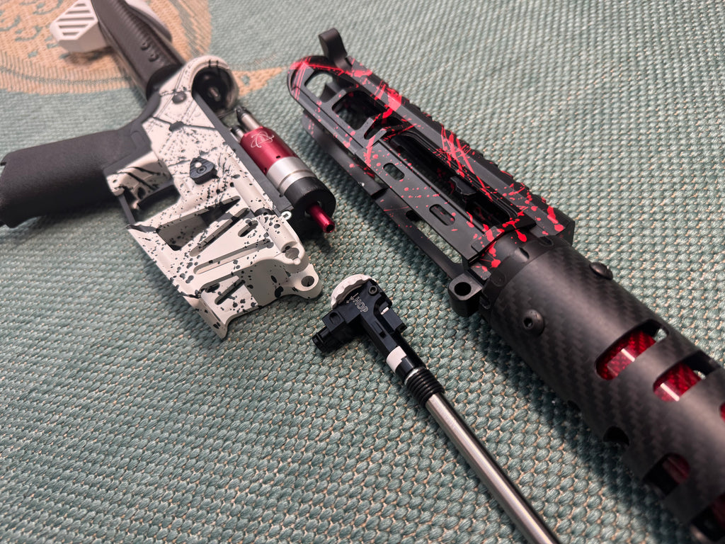 KA Tech MAC Polarstars F2 AR8 HPA M4 Carbon Type 4 Skeletonized Cerakote Splatter