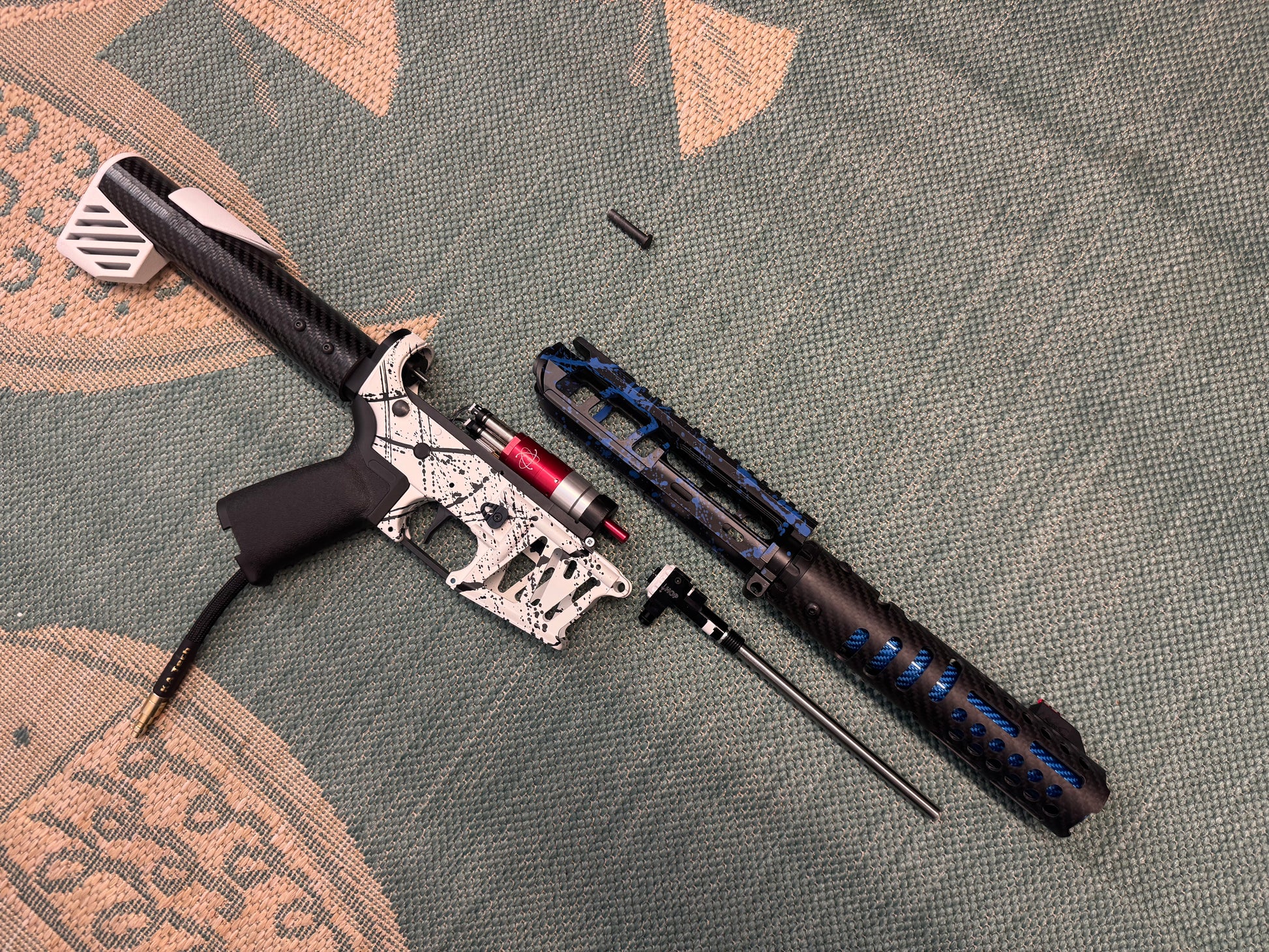 KA Tech MAC Polarstars F2 AR8 HPA M4 Carbon Type 4 Skeletonized Cerakote Splatter