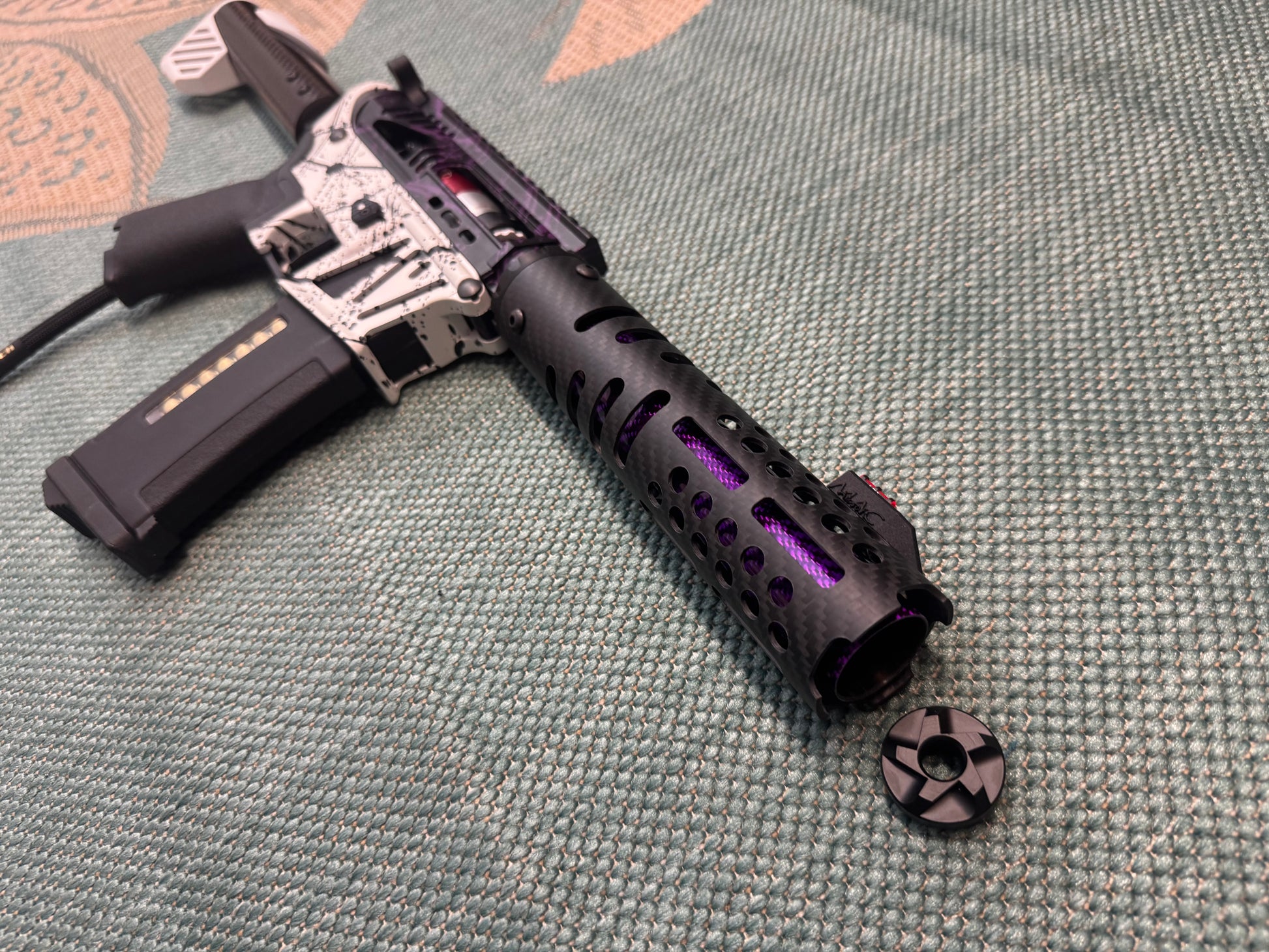 KA Tech MAC Polarstars F2 AR8 HPA M4 Carbon Type 4 Skeletonized Cerakote Splatter