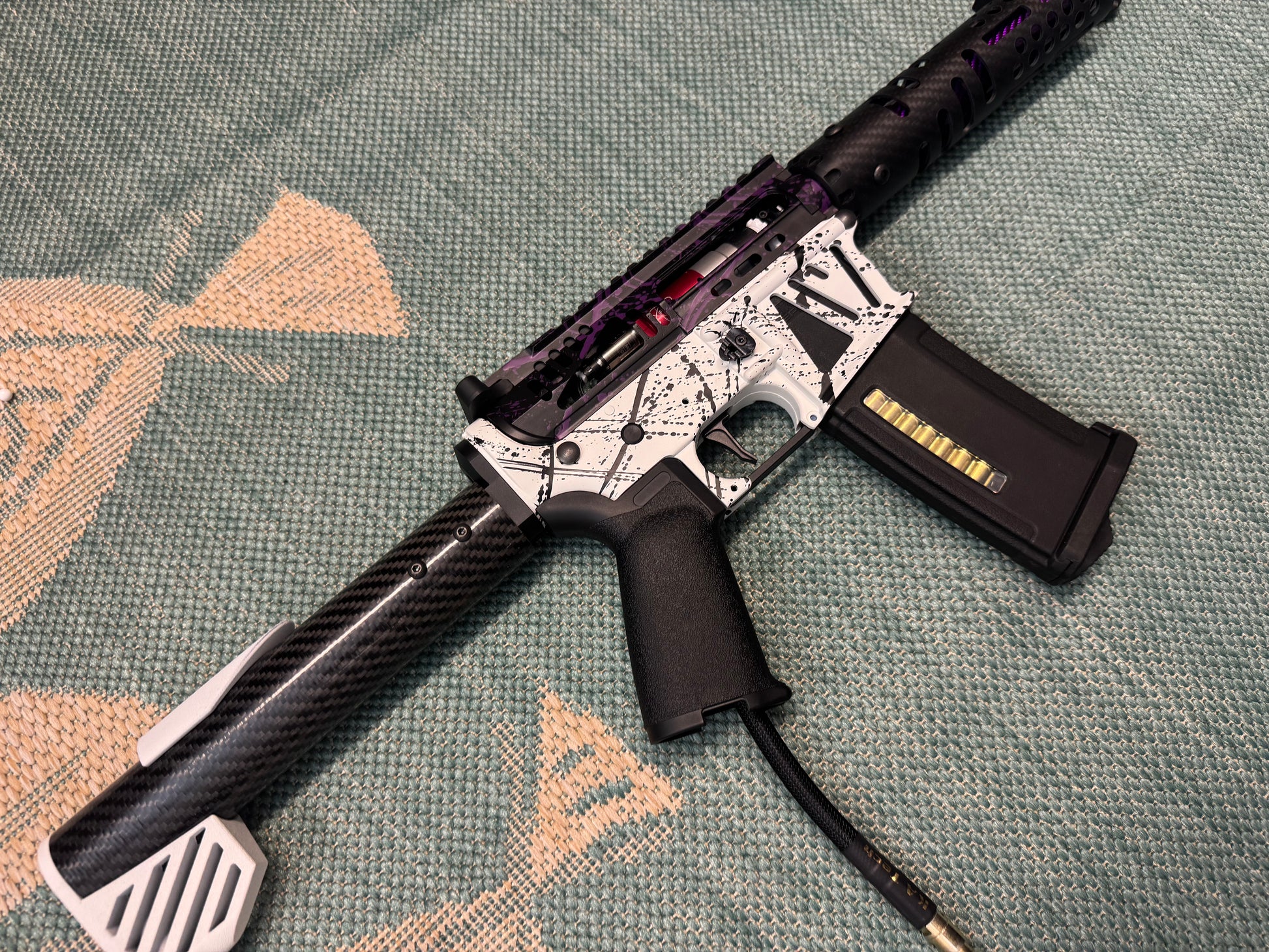 KA Tech MAC Polarstars F2 AR8 HPA M4 Carbon Type 4 Skeletonized Cerakote Splatter