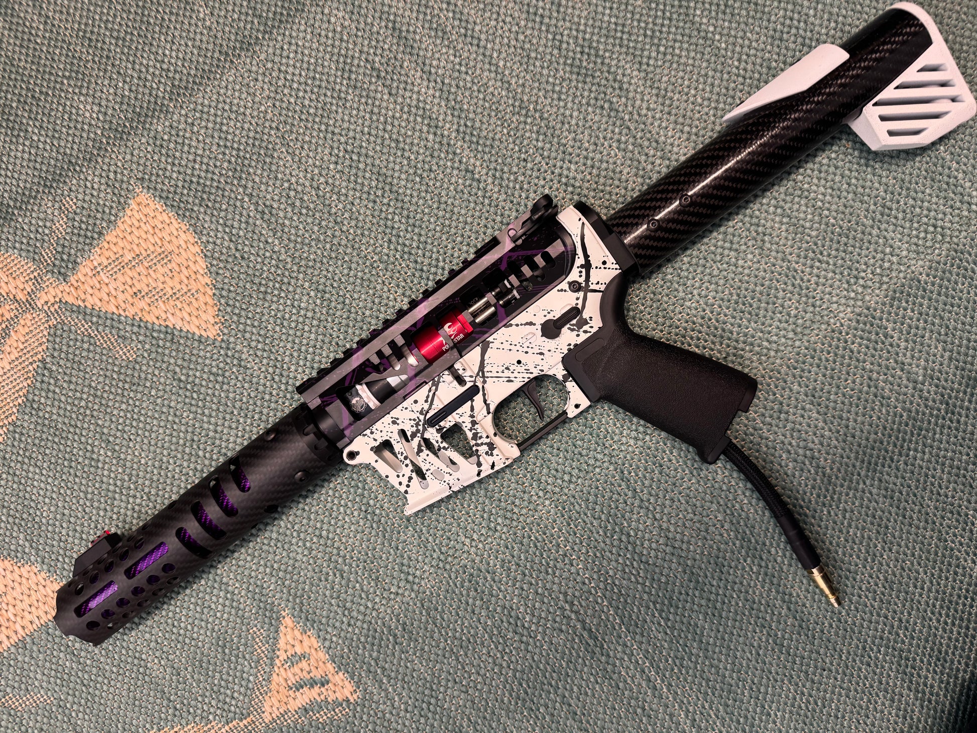 KA Tech MAC Polarstars F2 AR8 HPA M4 Carbon Type 4 Skeletonized Cerakote Splatter