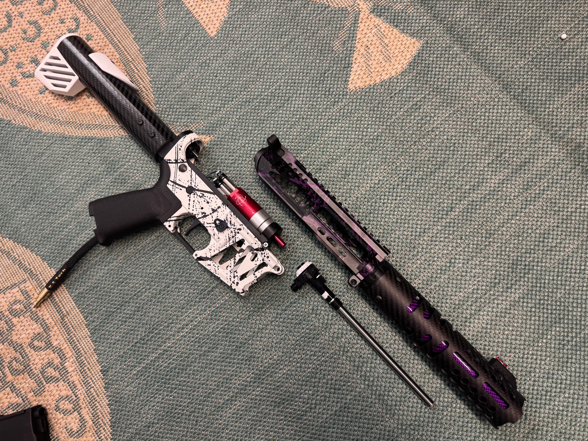 KA Tech MAC Polarstars F2 AR8 HPA M4 Carbon Type 4 Skeletonized Cerakote Splatter