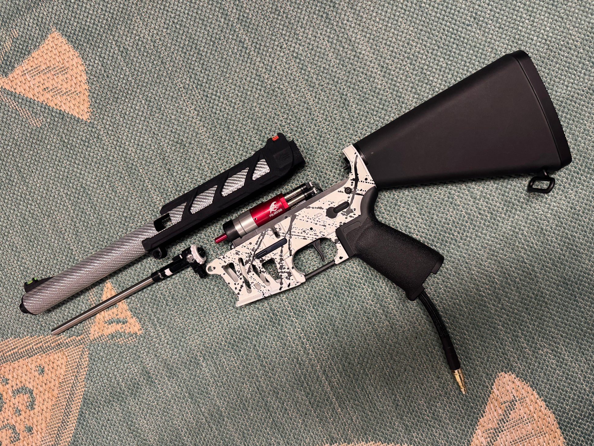 KA Tech MAC Airtac Polarstars F2 AR8 HPA M4 Stuby Type 4 Skeletonized Cerakote Splatter