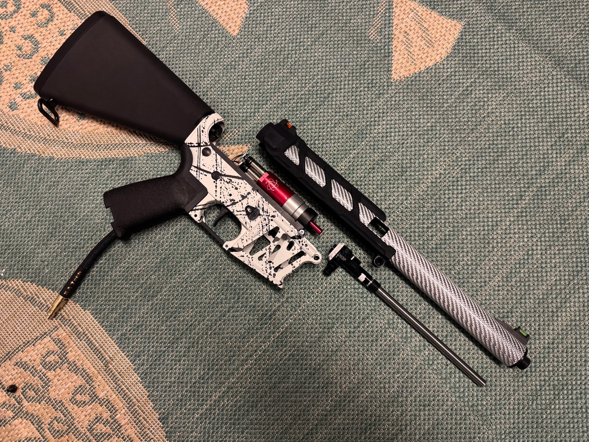 KA Tech MAC Airtac Polarstars F2 AR8 HPA M4 Stuby Type 4 Skeletonized Cerakote Splatter