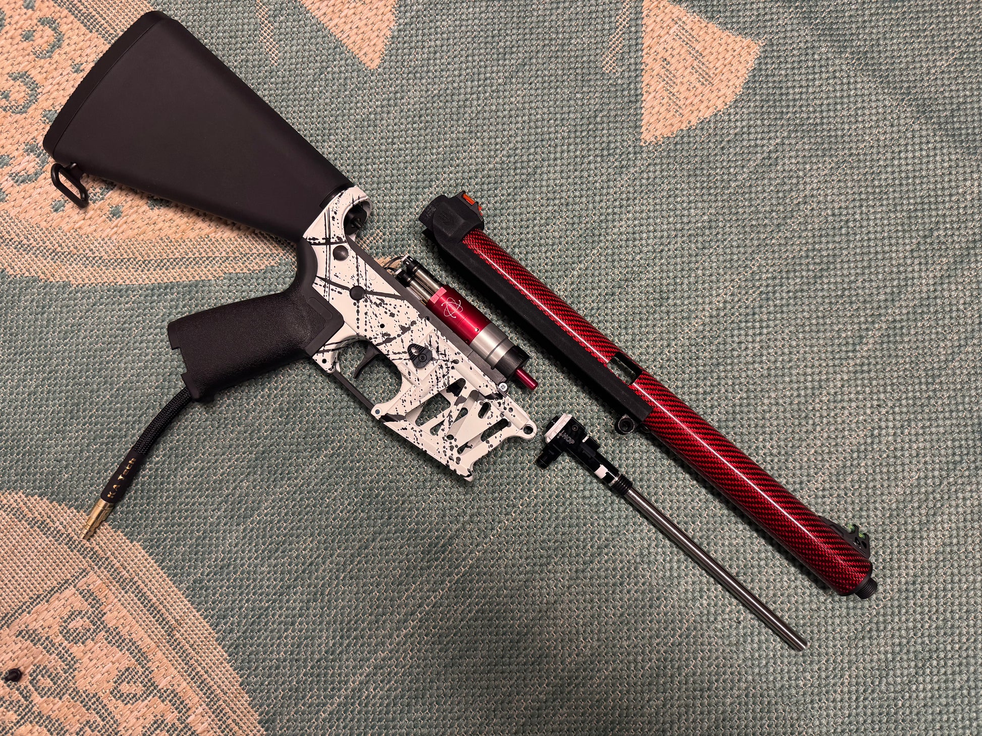 KA Tech MAC Airtac Polarstars F2 AR8 HPA M4 Stuby Type 4 Skeletonized Cerakote Splatter