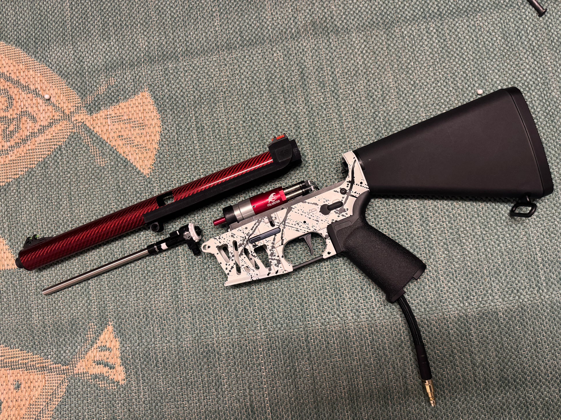KA Tech MAC Airtac Polarstars F2 AR8 HPA M4 Stuby Type 4 Skeletonized Cerakote Splatter