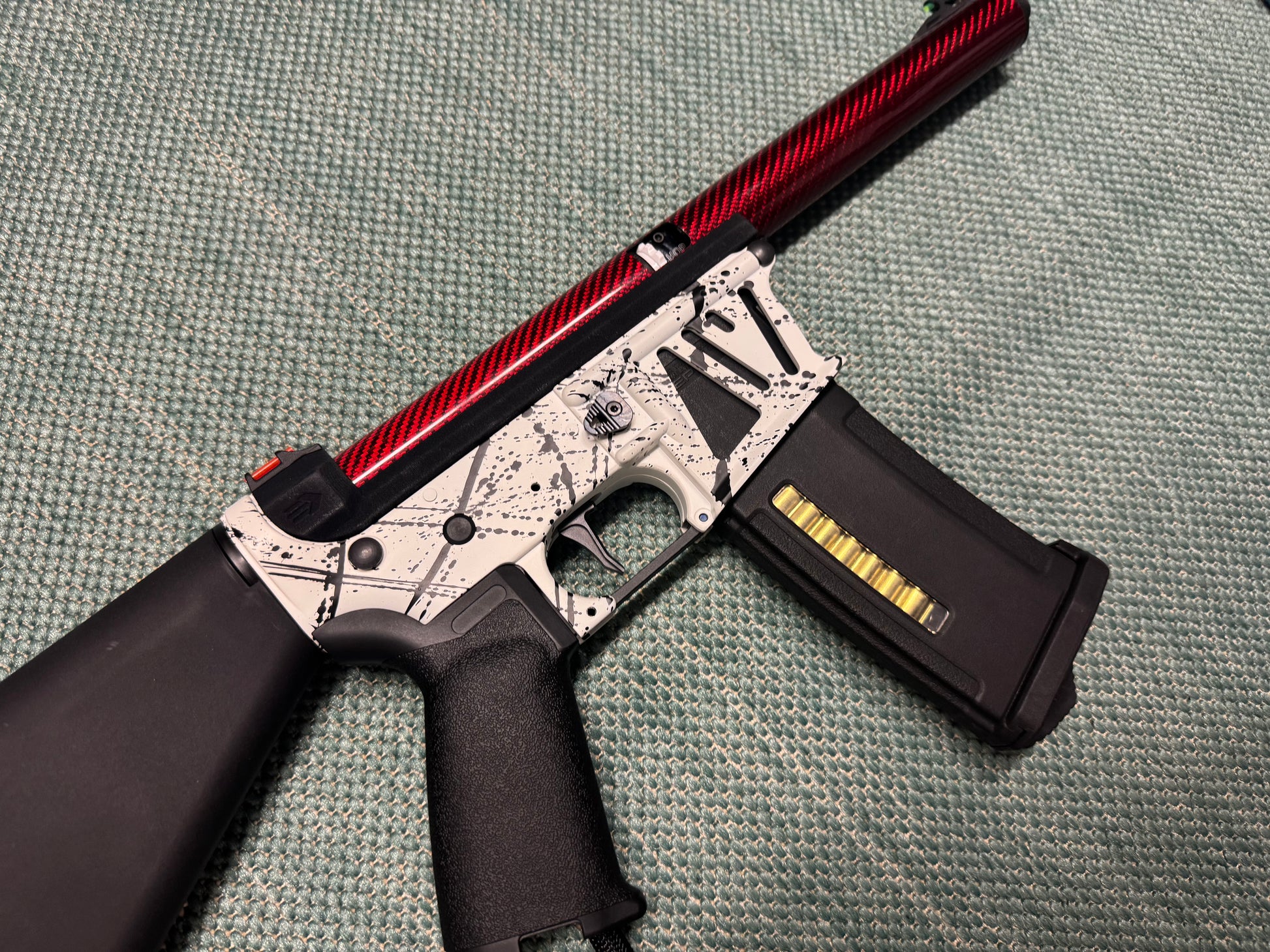KA Tech MAC Airtac Polarstars F2 AR8 HPA M4 Stuby Type 4 Skeletonized Cerakote Splatter