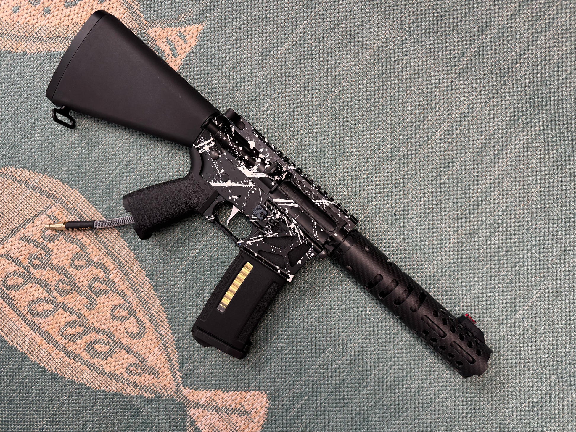 KA Tech MAC Airtac Polarstars F2 AR8 HPA M4 Stuby Type 1 Skeletonized Cerakote Splatter