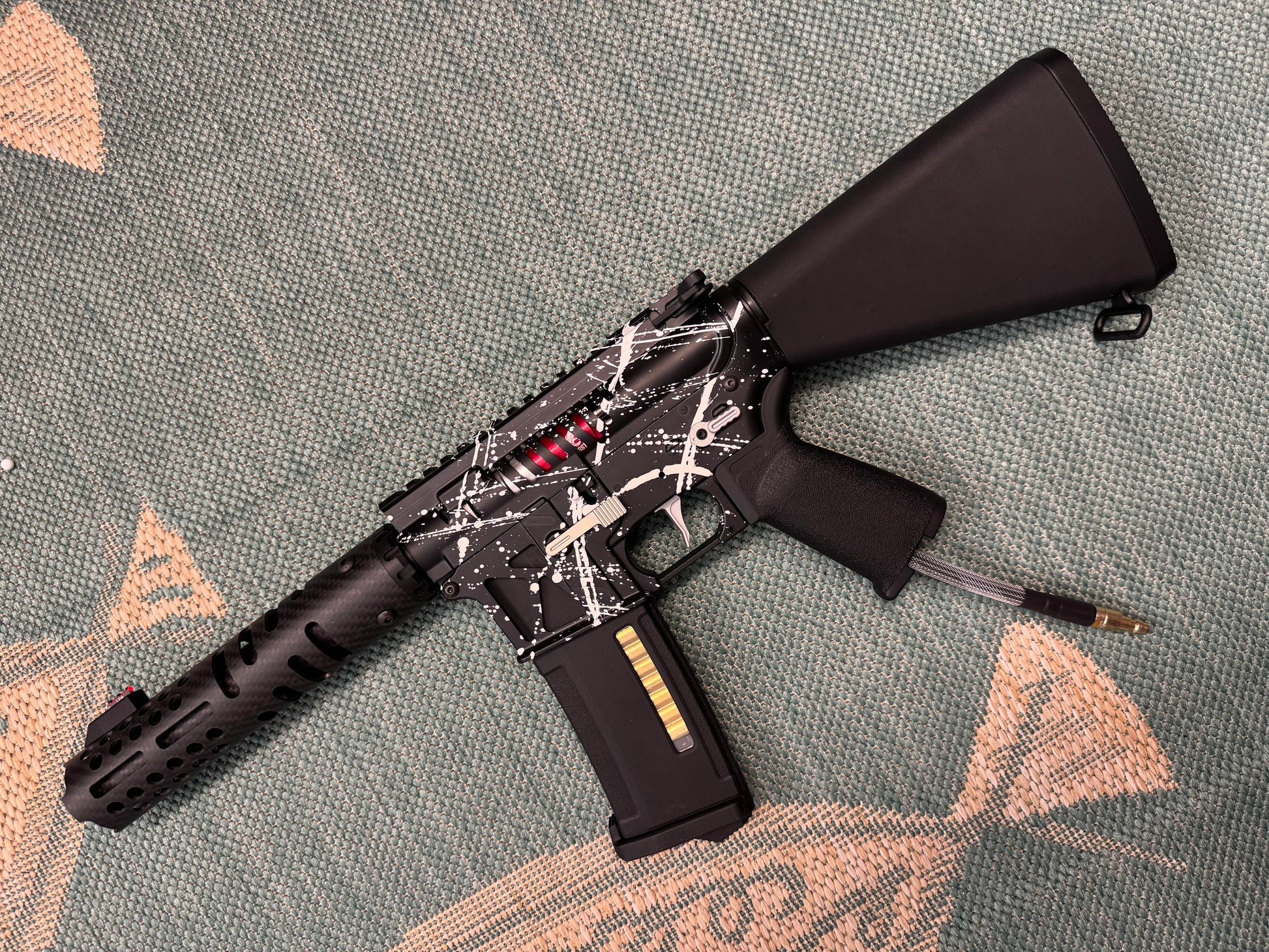 KA Tech MAC Airtac Polarstars F2 AR8 HPA M4 Stuby Type 1 Skeletonized Cerakote Splatter