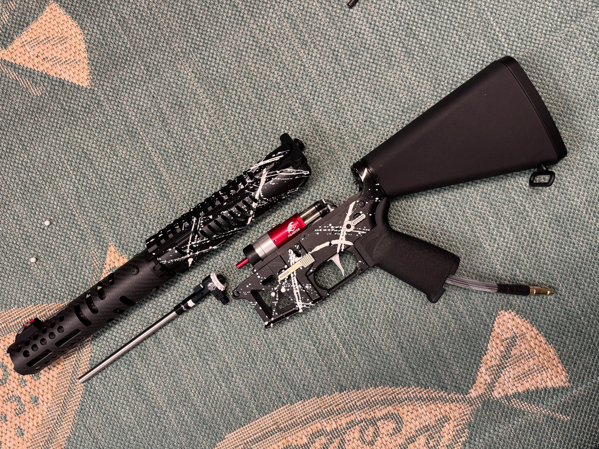 KA Tech MAC Airtac Polarstars F2 AR8 HPA M4 Stuby Type 1 Skeletonized Cerakote Splatter