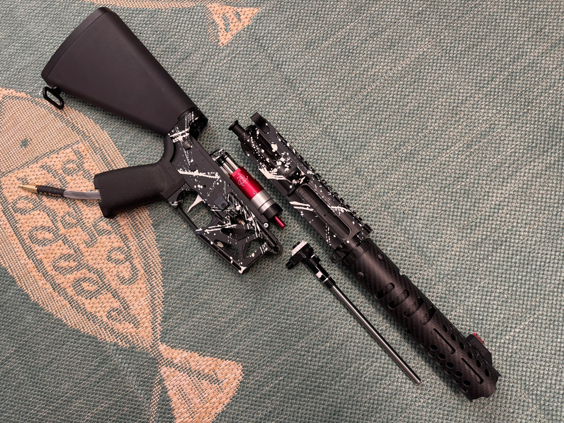 KA Tech MAC Airtac Polarstars F2 AR8 HPA M4 Stuby Type 1 Skeletonized Cerakote Splatter