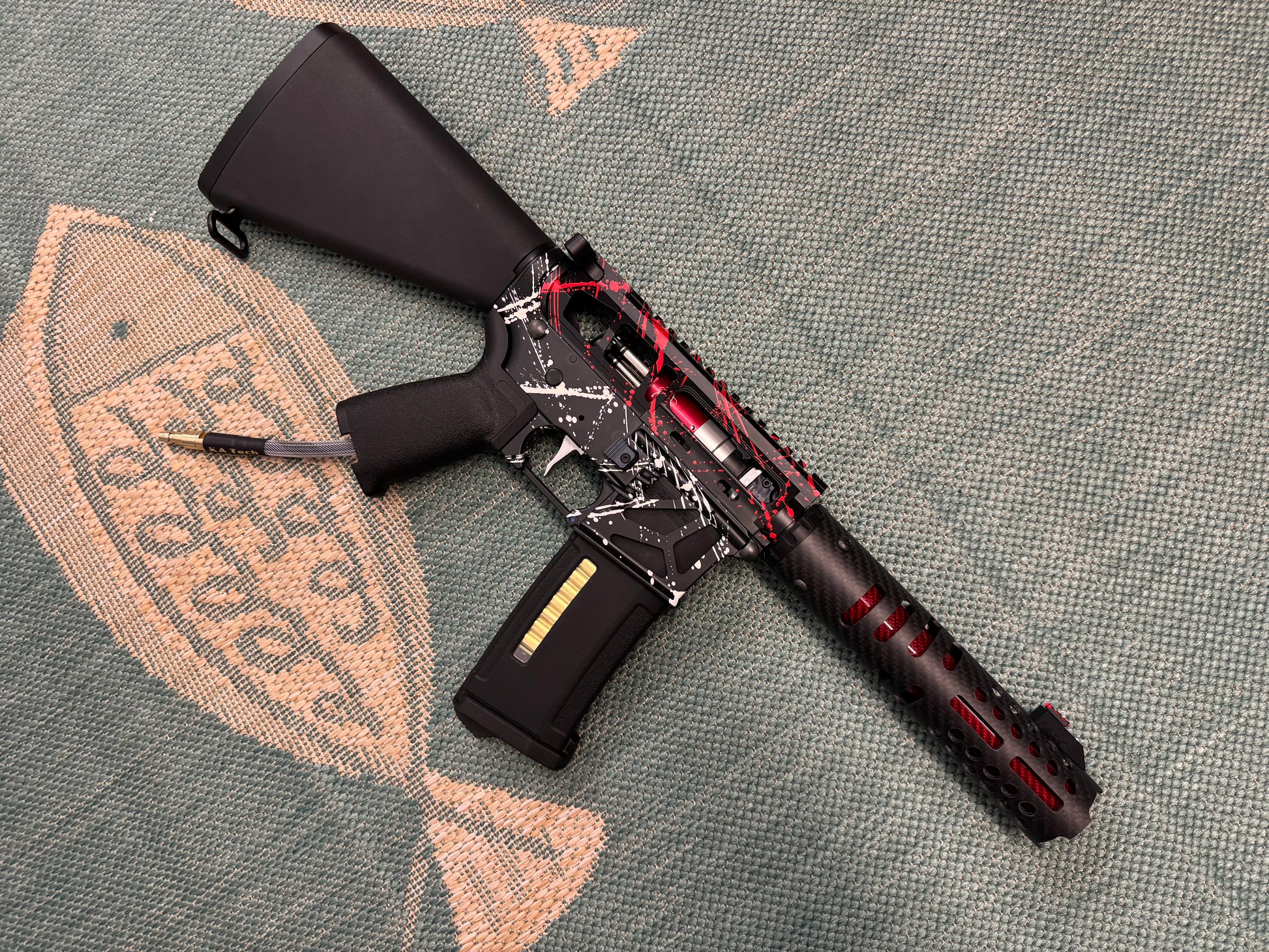 KA Tech MAC Airtac Polarstars F2 AR8 HPA M4 Stuby Type 1 Skeletonized Cerakote Splatter