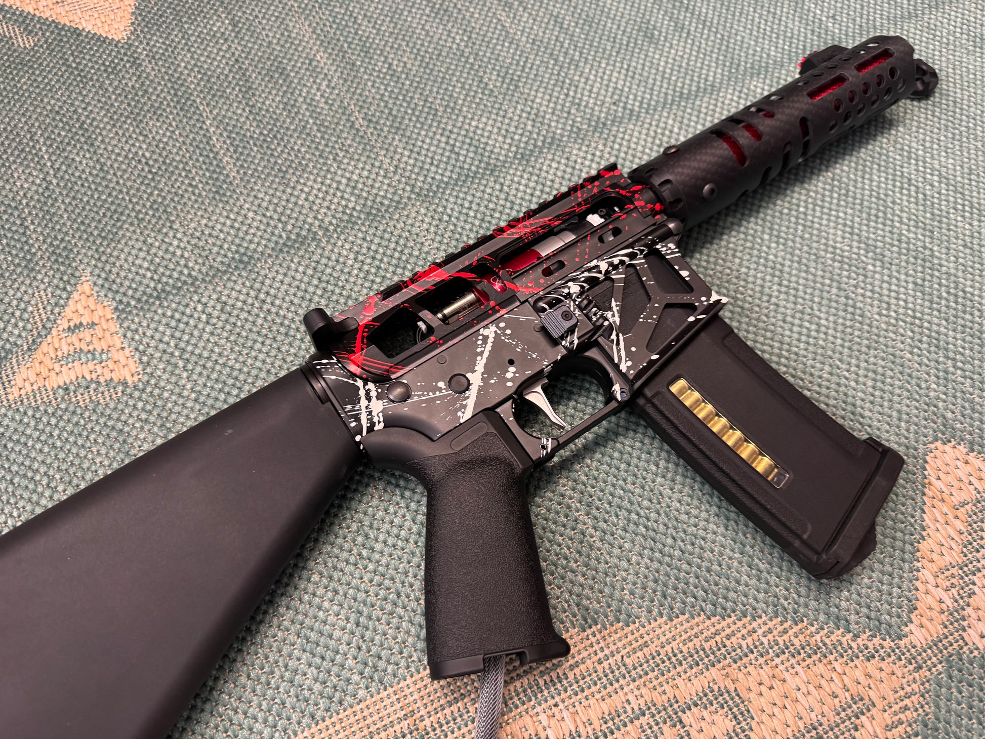 KA Tech MAC Airtac Polarstars F2 AR8 HPA M4 Stuby Type 1 Skeletonized Cerakote Splatter