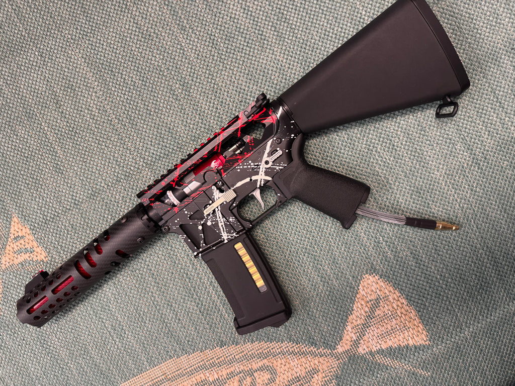 KA Tech MAC Airtac Polarstars F2 AR8 HPA M4 Stuby Type 1 Skeletonized Cerakote Splatter